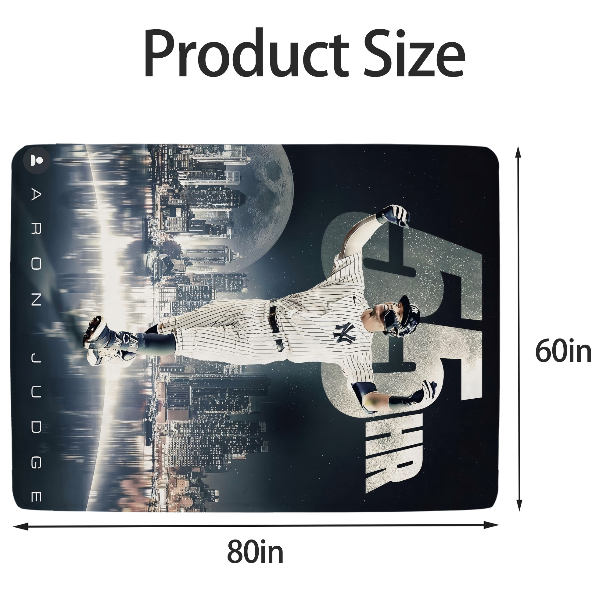 Aaron Judge 55 Home Runs Soft Fleece Throw Blanket 60 X 80 Inch – Super Soft, Lightweight, And Durable – Perfect For Sofa, Bed, Camping, And More – Ideal Gift For Family And Friends