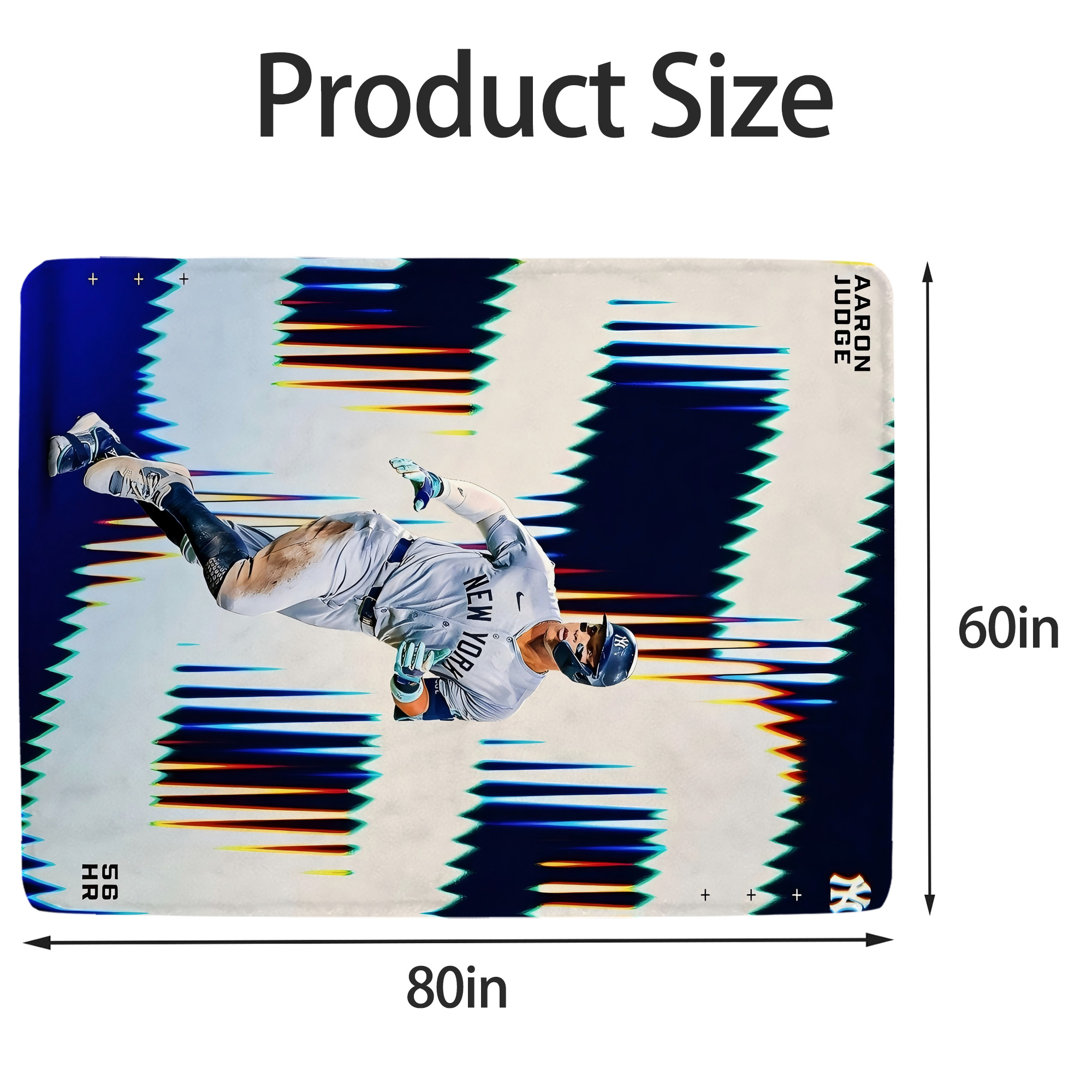 Aaron Judge 56 Home Runs Soft Fleece Throw Blanket 60 X 80 Inch – Super Soft, Lightweight, And Durable – Perfect For Sofa, Bed, Camping, And More – Ideal Gift For Family And Friends