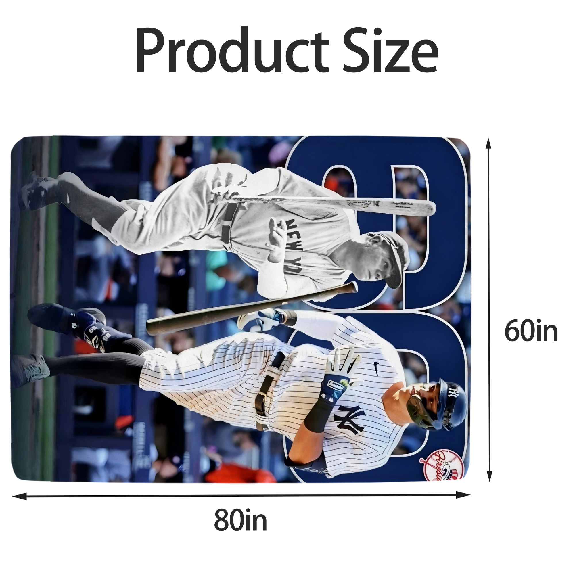 Aaron Judge 60 Home Runs 5 Soft Fleece Throw Blanket 60 X 80 Inch – Super Soft, Lightweight, And Durable – Perfect For Sofa, Bed, Camping, And More – Ideal Gift For Family And Friends