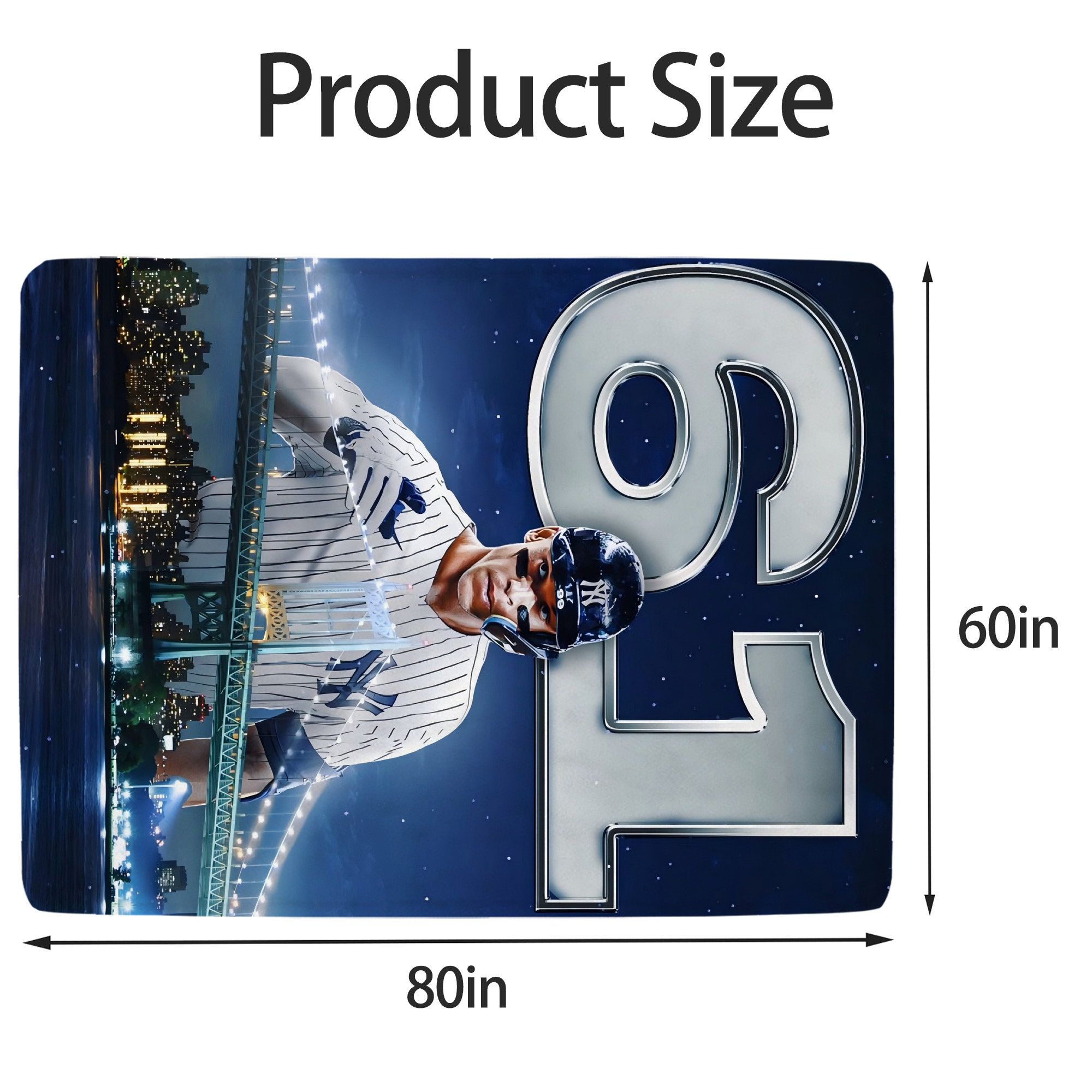 Aaron Judge 61 Home Runs Soft Fleece Throw Blanket 60 X 80 Inch – Super Soft, Lightweight, And Durable – Perfect For Sofa, Bed, Camping, And More – Ideal Gift For Family And Friends