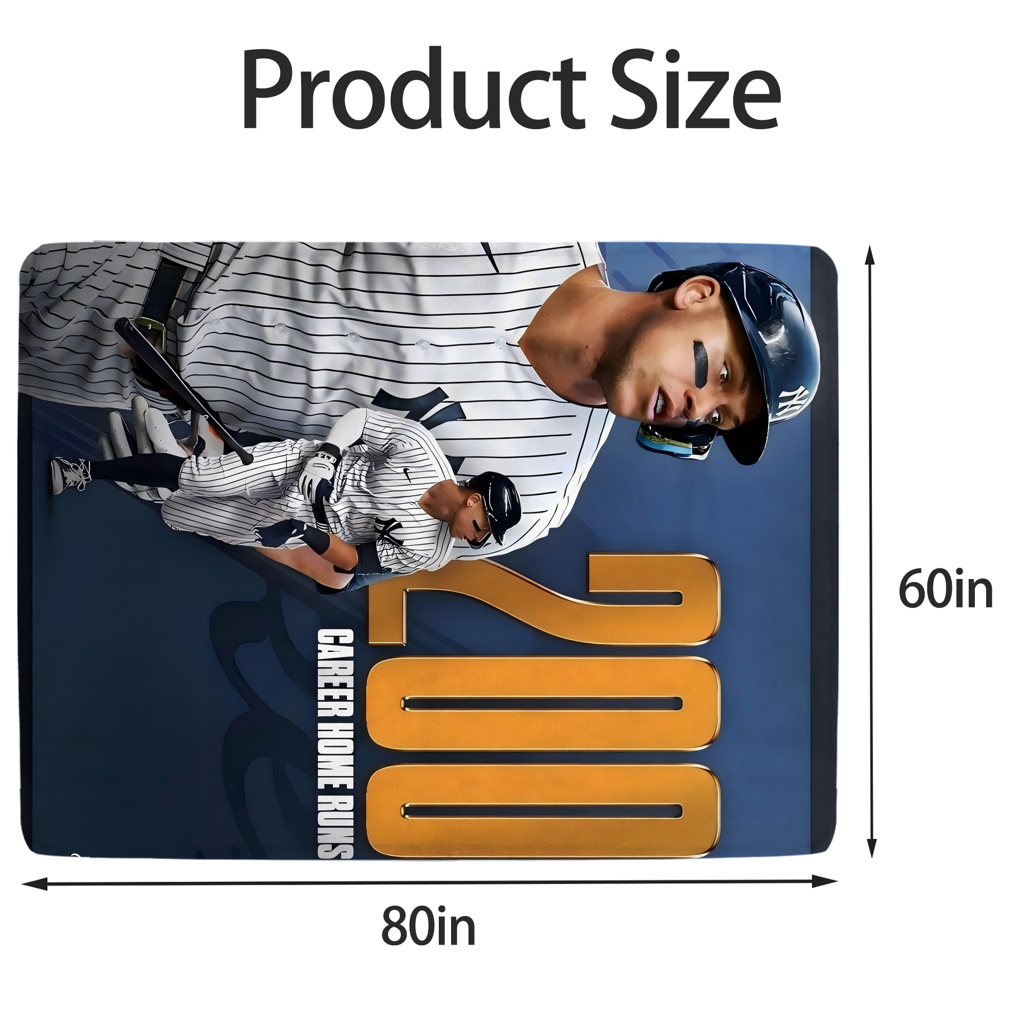 Aaron Judge 200 Home Runs 1 Soft Fleece Throw Blanket 60 X 80 Inch – Super Soft, Lightweight, And Durable – Perfect For Sofa, Bed, Camping, And More – Ideal Gift For Family And Friends