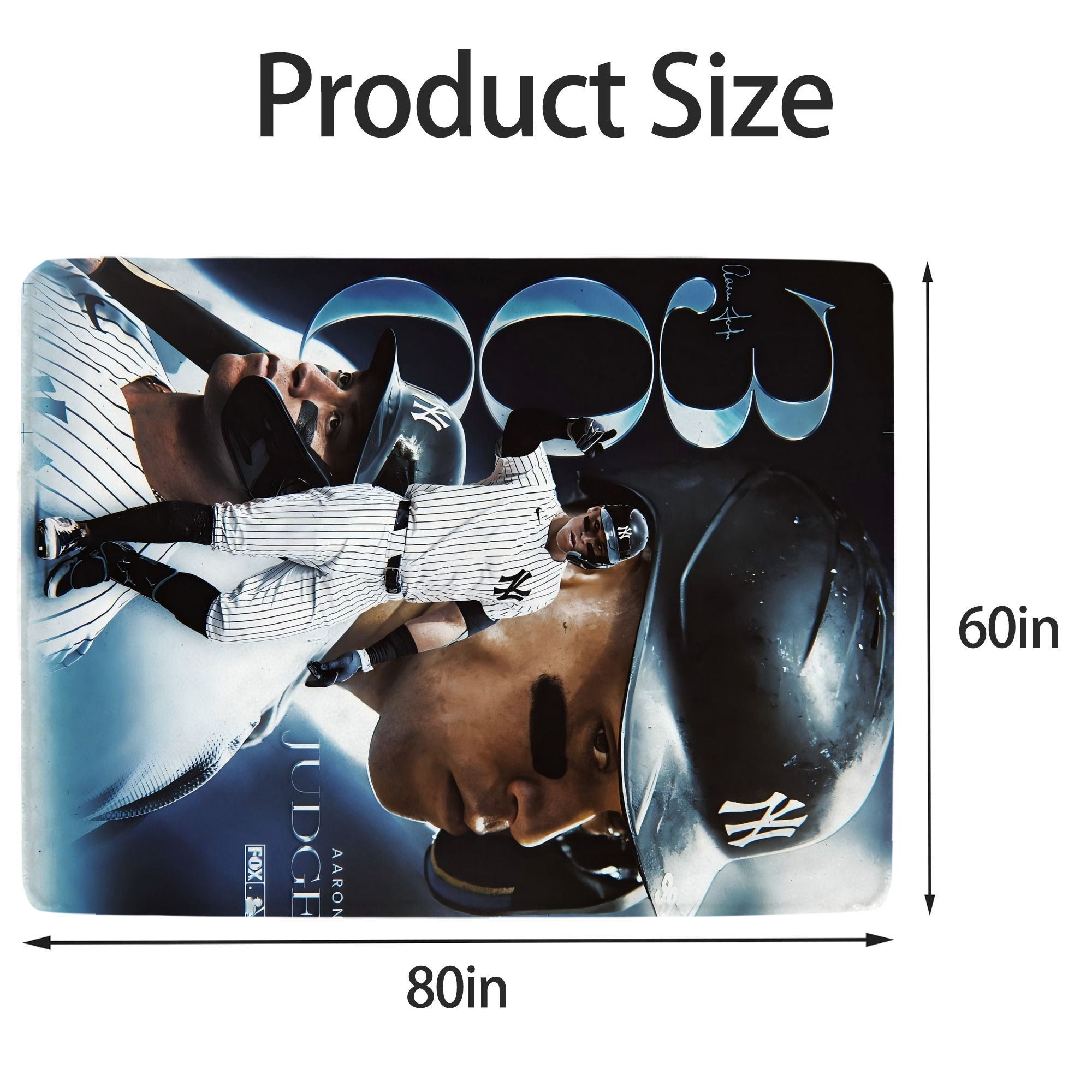 Aaron Judge 300 Home Runs 1 Soft Fleece Throw Blanket 60 X 80 Inch – Super Soft, Lightweight, And Durable – Perfect For Sofa, Bed, Camping, And More – Ideal Gift For Family And Friends