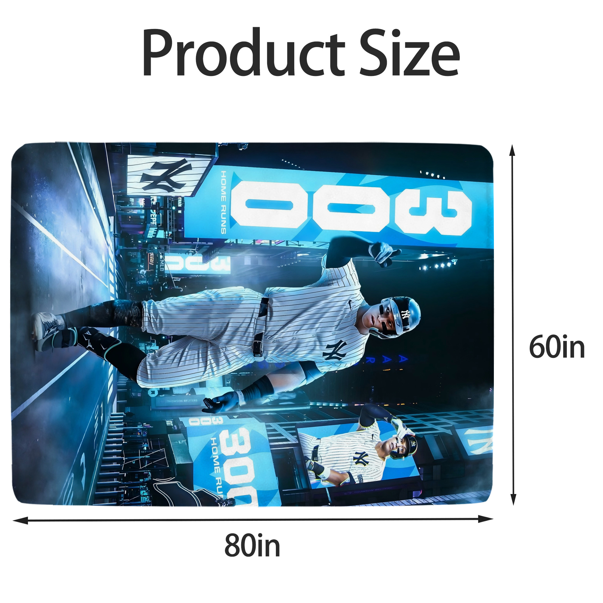 Aaron Judge 300 Home Runs 2 Soft Fleece Throw Blanket 60 X 80 Inch – Super Soft, Lightweight, And Durable – Perfect For Sofa, Bed, Camping, And More – Ideal Gift For Family And Friends