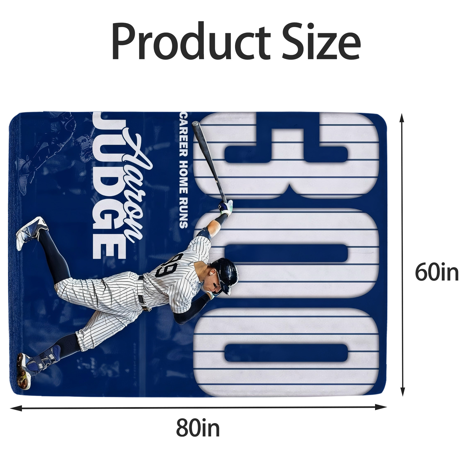 Aaron Judge 300 Home Runs Soft Fleece Throw Blanket 60 X 80 Inch – Super Soft, Lightweight, And Durable – Perfect For Sofa, Bed, Camping, And More – Ideal Gift For Family And Friends