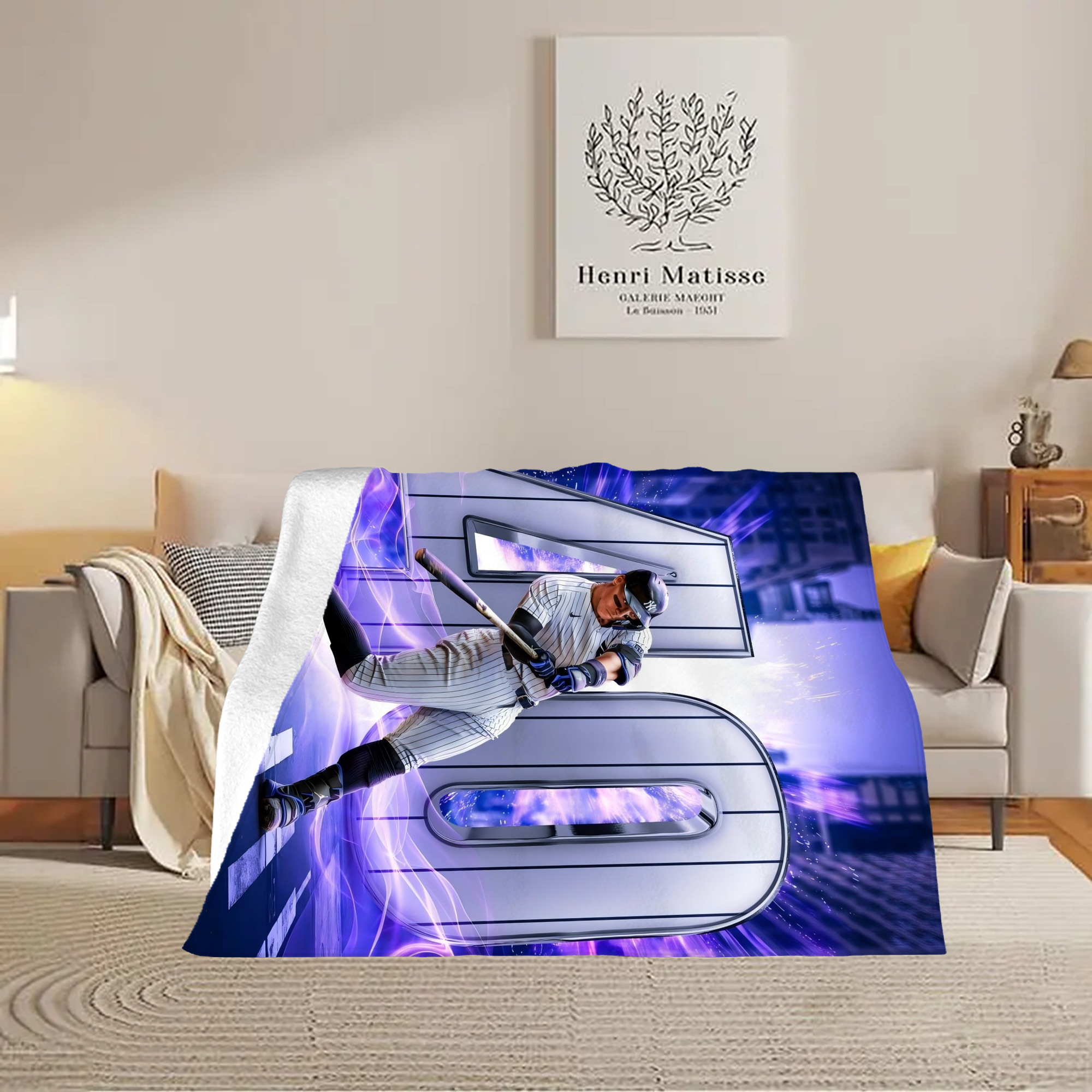 Aaron Judge 40 Home Runs Soft Fleece Throw Blanket 60 X 80 Inch – Super Soft, Lightweight, And Durable – Perfect For Sofa, Bed, Camping, And More – Ideal Gift For Family And Friends