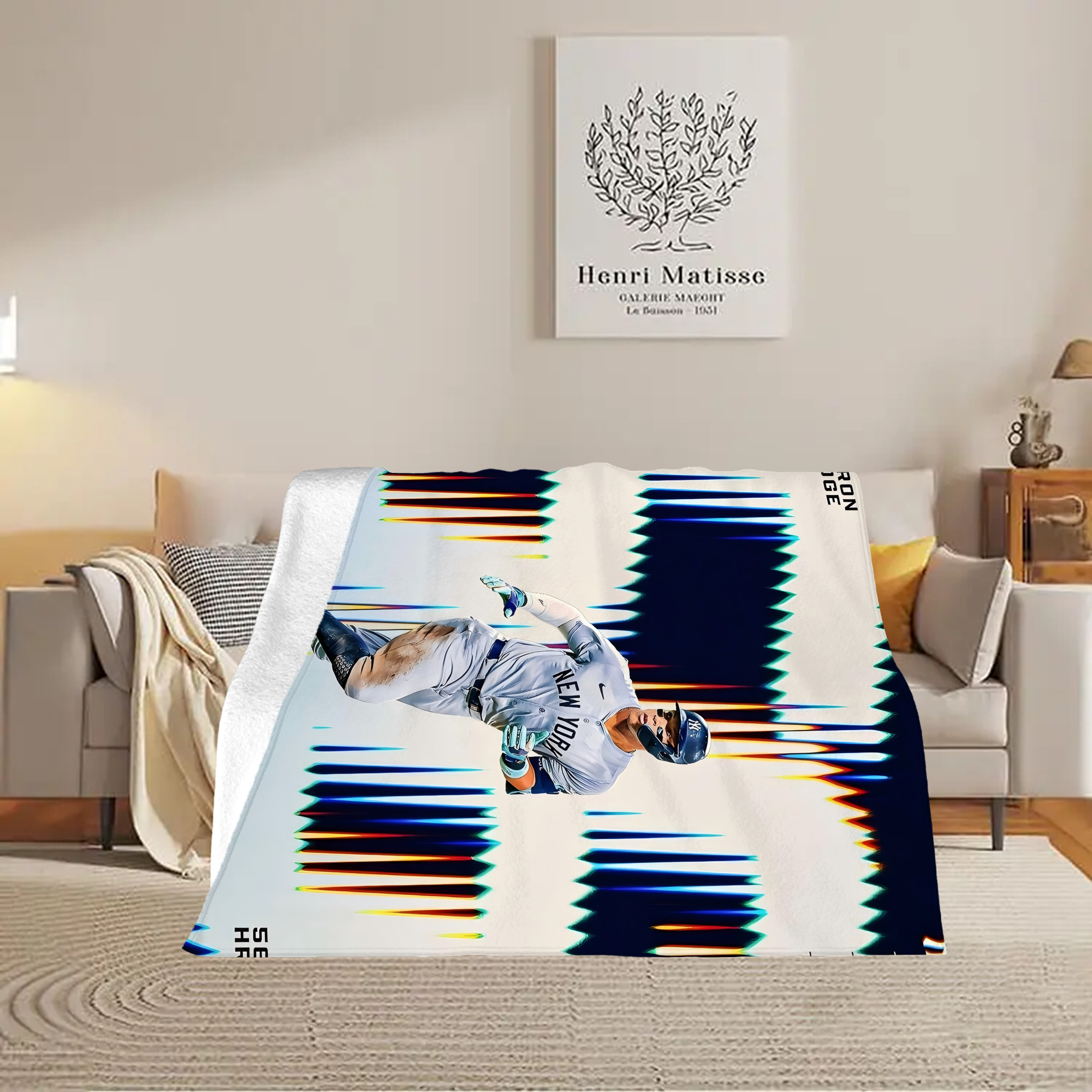 Aaron Judge 56 Home Runs Soft Fleece Throw Blanket 60 X 80 Inch – Super Soft, Lightweight, And Durable – Perfect For Sofa, Bed, Camping, And More – Ideal Gift For Family And Friends