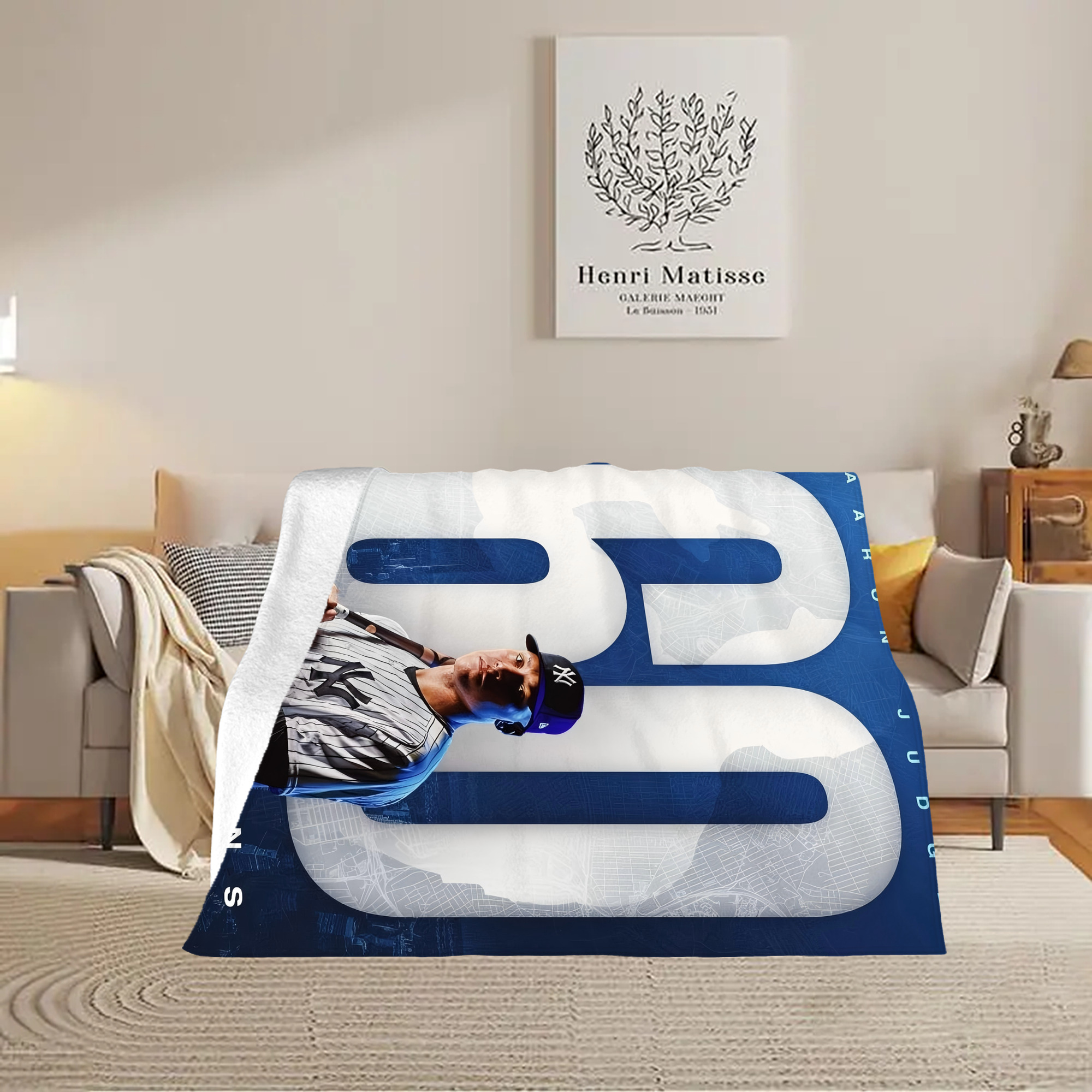 Aaron Judge 60 Home Runs Soft Fleece Throw Blanket 60 X 80 Inch – Super Soft, Lightweight, And Durable – Perfect For Sofa, Bed, Camping, And More – Ideal Gift For Family And Friends