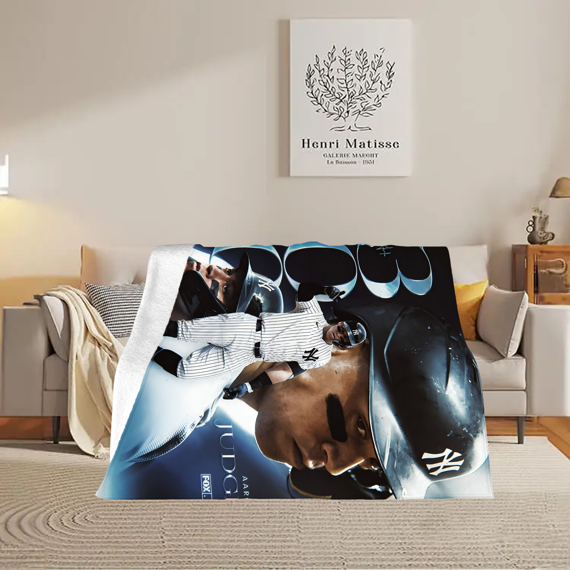 Aaron Judge 300 Home Runs 1 Soft Fleece Throw Blanket 60 X 80 Inch – Super Soft, Lightweight, And Durable – Perfect For Sofa, Bed, Camping, And More – Ideal Gift For Family And Friends