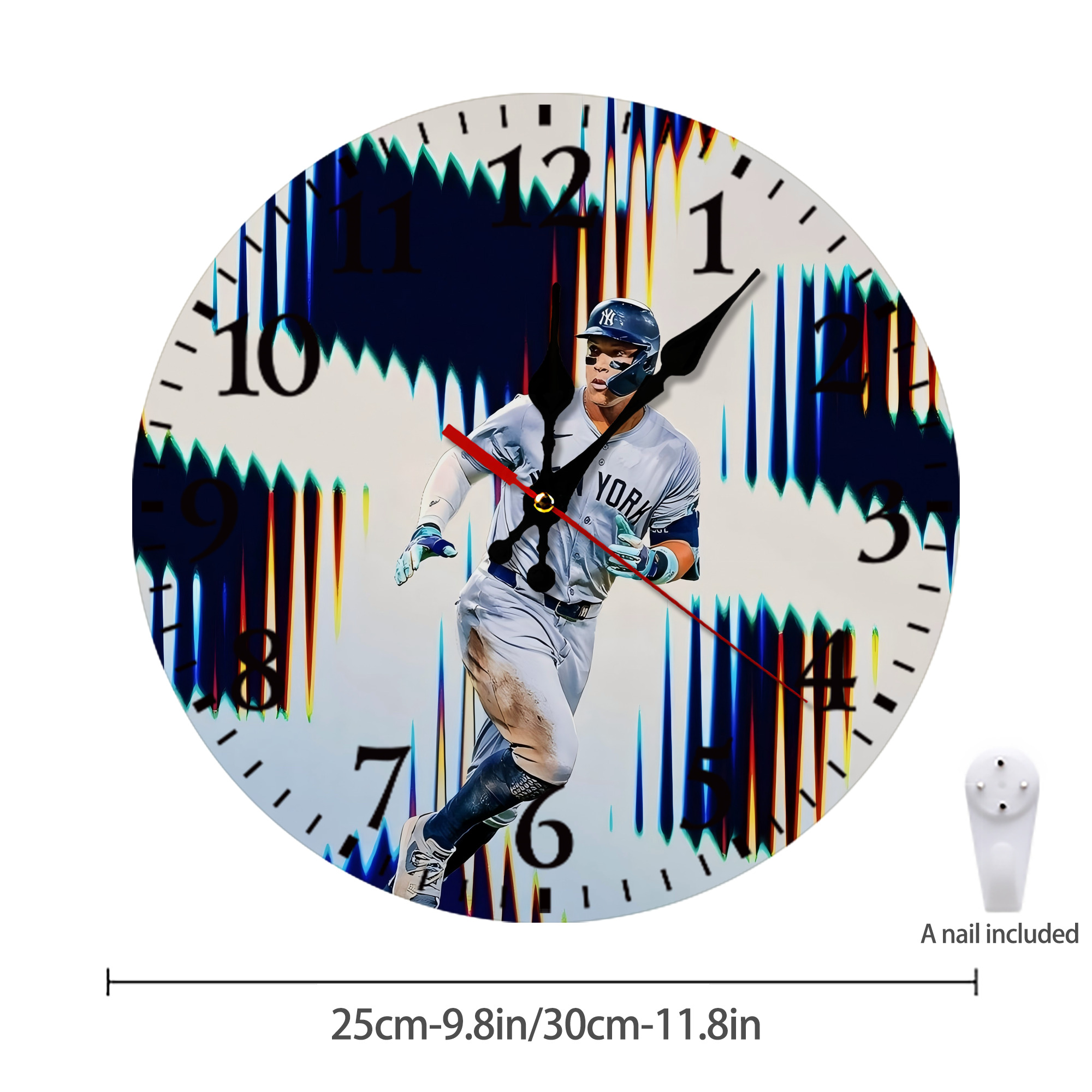 Aaron Judge 56 Home Runs Silent Round Wall Clock – Modern & Stylish DIY Design, Durable Wood Construction, Easy To Install – Perfect For Office, Bedroom, Living Room, And More