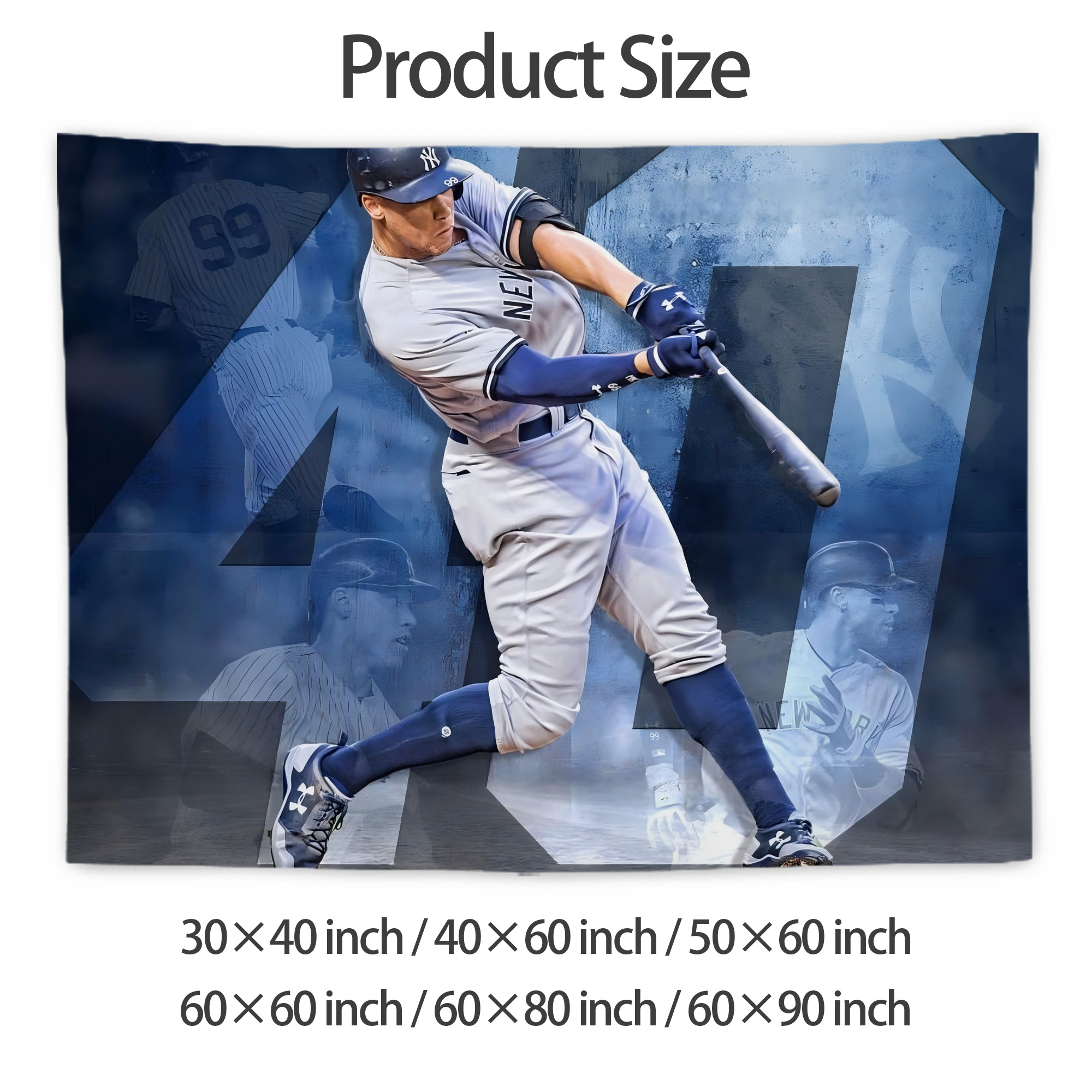 Aaron Judge 40 Home Runs 1 Wall Tapestry For Bedroom Aesthetic – Boho Style Polyester Fabric Wall Hanging With Hooks – 60 X 90 Inch Large Size, Lightweight, Durable, Easy To Hang