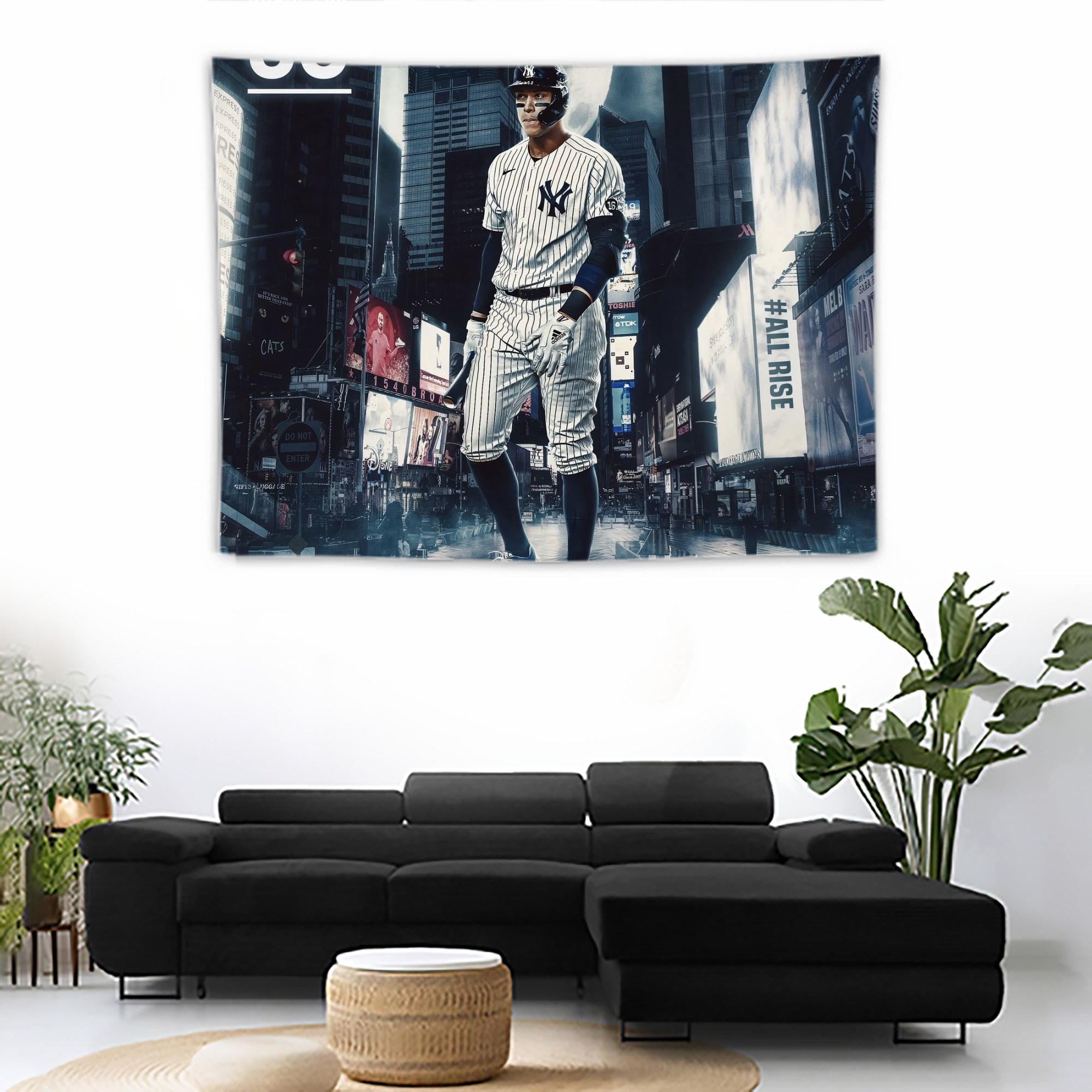 Aaron Judge 60 Home Runs 6 Wall Tapestry For Bedroom Aesthetic – Boho Style Polyester Fabric Wall Hanging With Hooks – 60 X 90 Inch Large Size, Lightweight, Durable, Easy To Hang