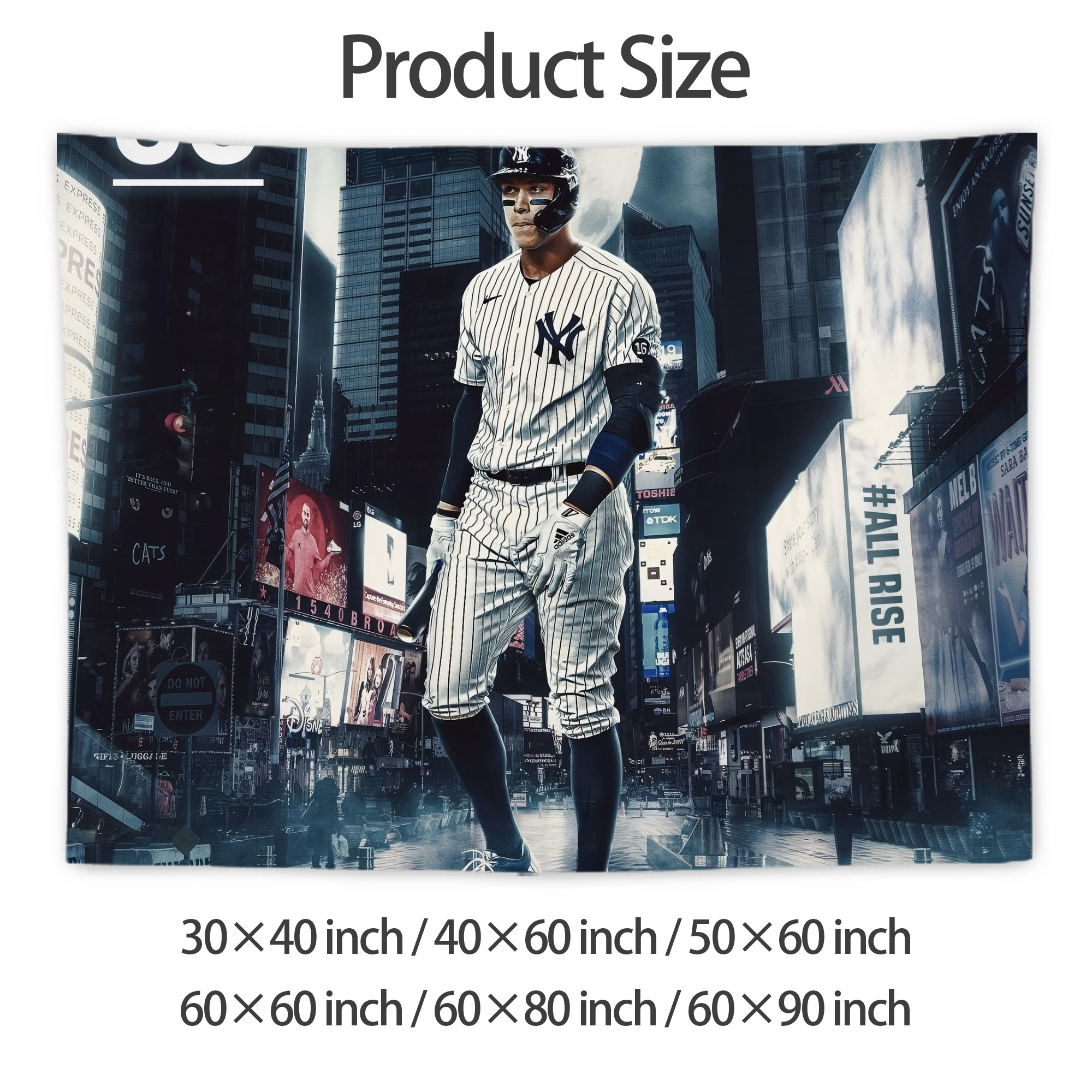 Aaron Judge 60 Home Runs 6 Wall Tapestry For Bedroom Aesthetic – Boho Style Polyester Fabric Wall Hanging With Hooks – 60 X 90 Inch Large Size, Lightweight, Durable, Easy To Hang