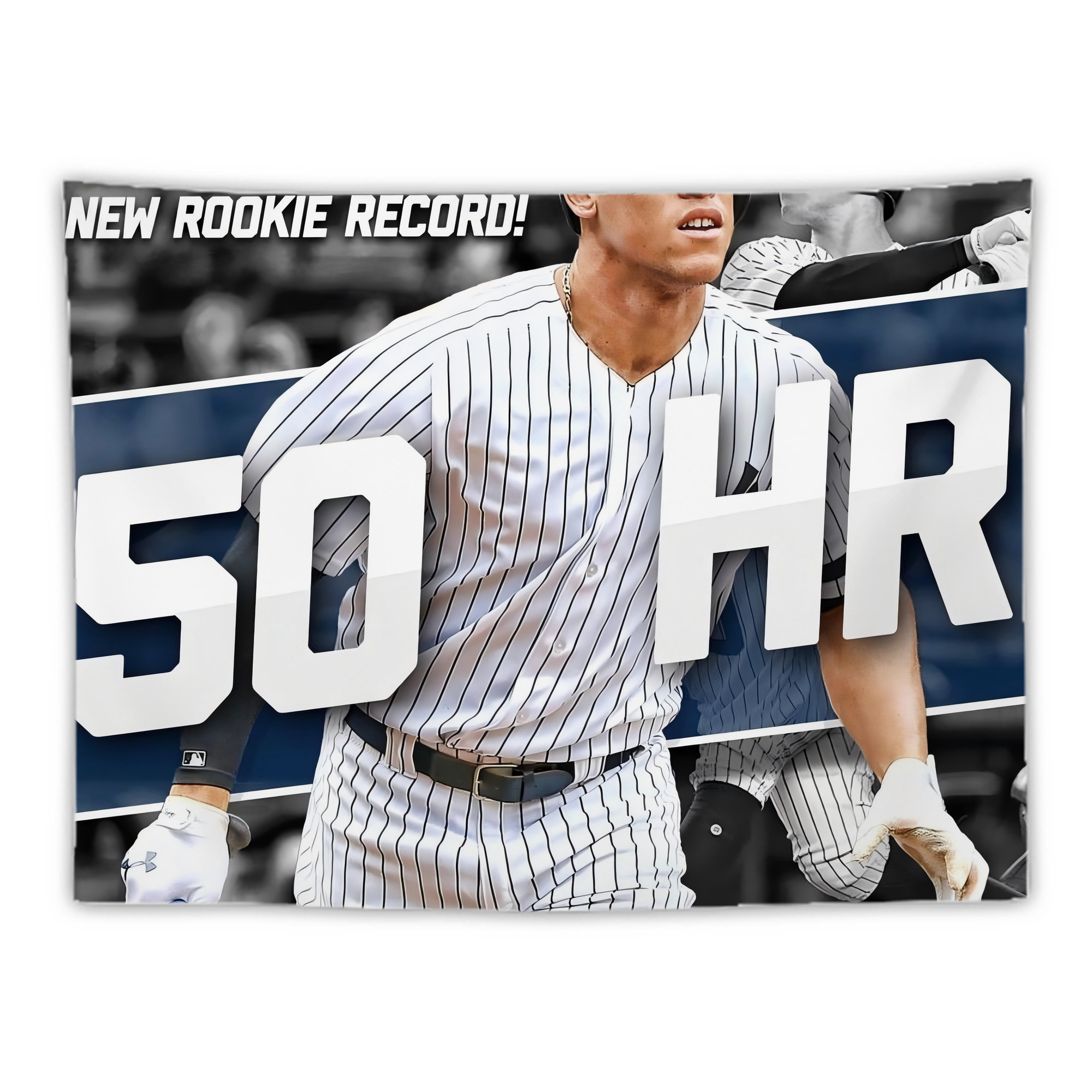 Aaron Judge 50 Home Runs 2 Wall Tapestry For Bedroom Aesthetic – Boho Style Polyester Fabric Wall Hanging With Hooks – 60 X 90 Inch Large Size, Lightweight, Durable, Easy To Hang