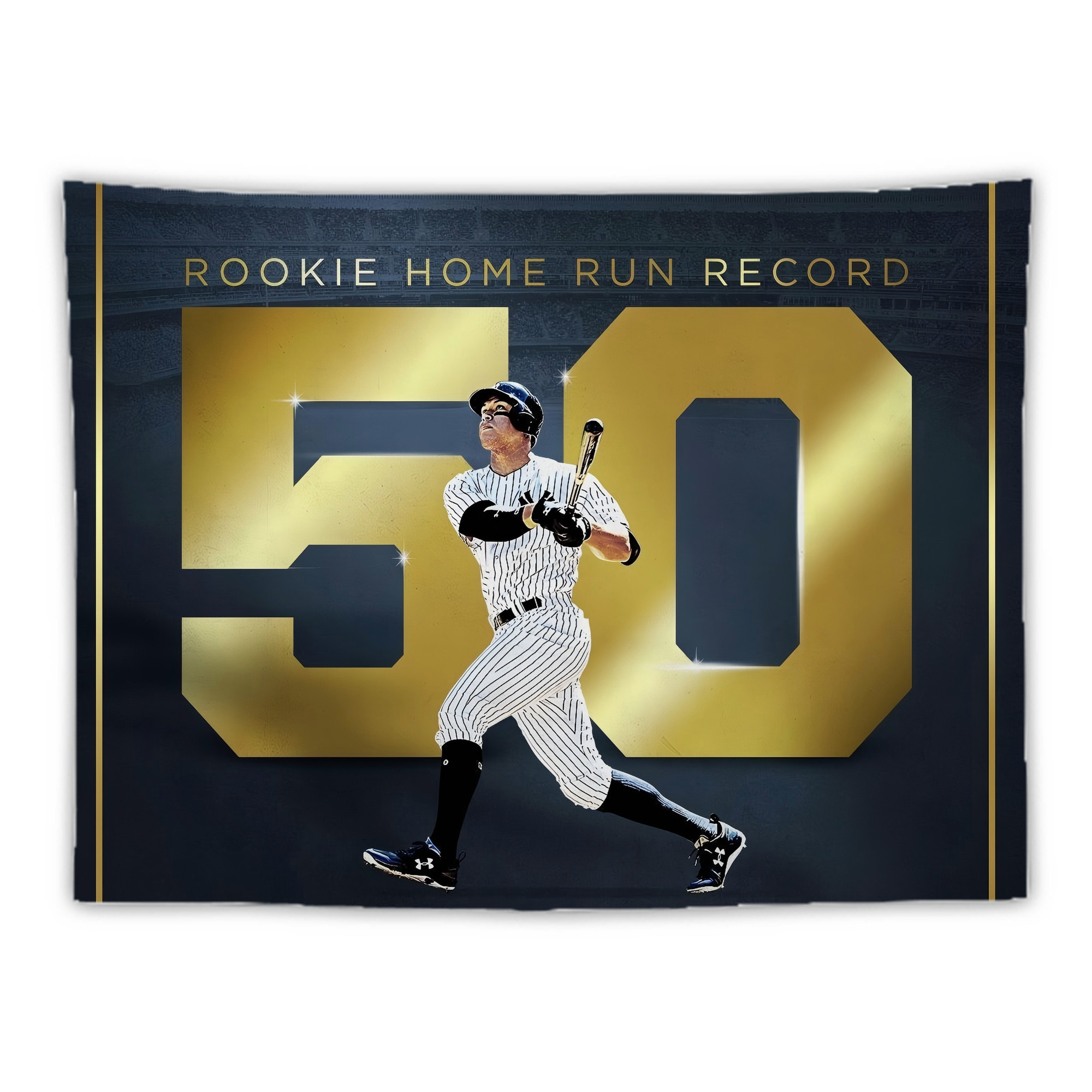 Aaron Judge 50 Home Runs 3 Wall Tapestry For Bedroom Aesthetic – Boho Style Polyester Fabric Wall Hanging With Hooks – 60 X 90 Inch Large Size, Lightweight, Durable, Easy To Hang