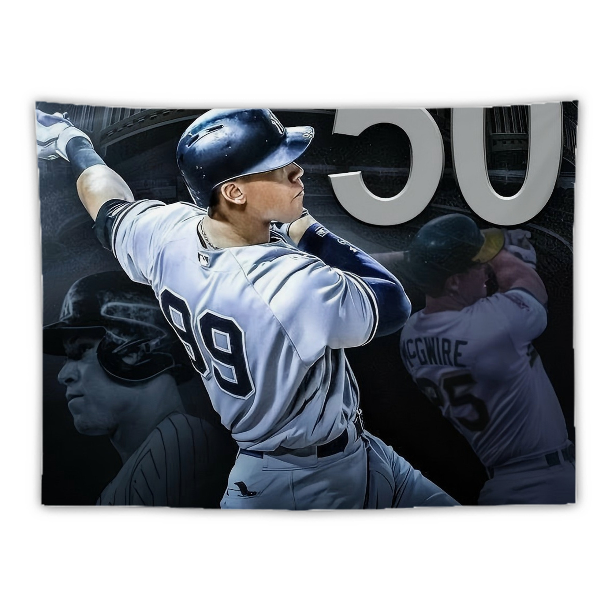 Aaron Judge 50 Home Runs 6 Wall Tapestry For Bedroom Aesthetic – Boho Style Polyester Fabric Wall Hanging With Hooks – 60 X 90 Inch Large Size, Lightweight, Durable, Easy To Hang