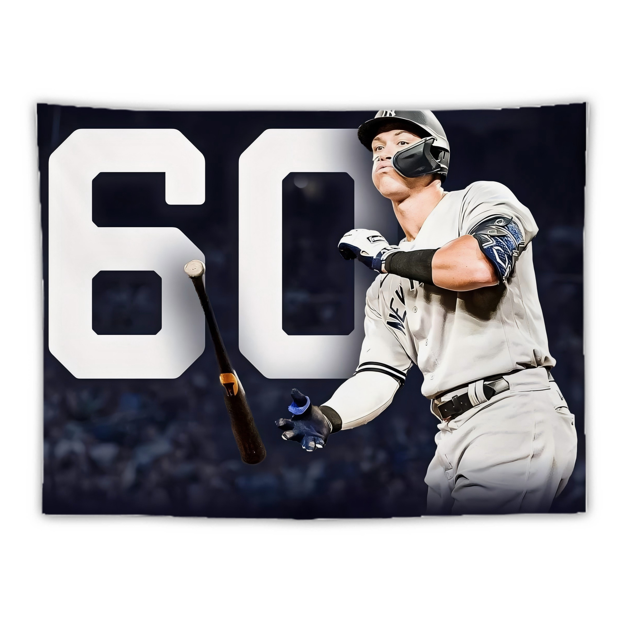 Aaron Judge 60 Home Runs 4 Wall Tapestry For Bedroom Aesthetic – Boho Style Polyester Fabric Wall Hanging With Hooks – 60 X 90 Inch Large Size, Lightweight, Durable, Easy To Hang
