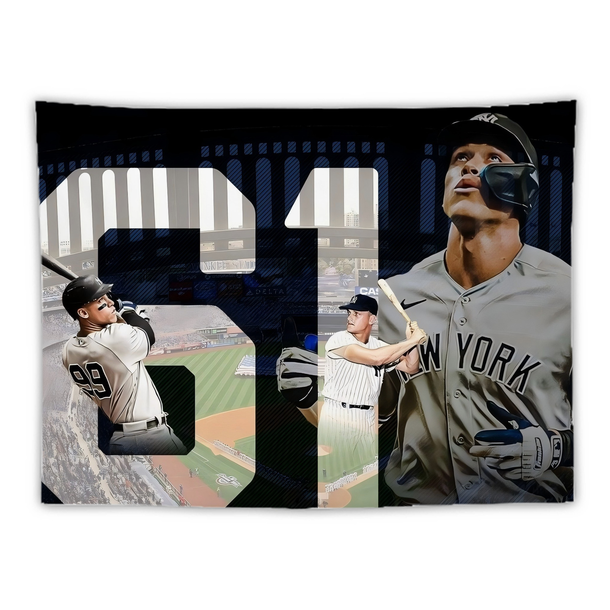 Aaron Judge 61 Home Runs 1 Wall Tapestry For Bedroom Aesthetic – Boho Style Polyester Fabric Wall Hanging With Hooks – 60 X 90 Inch Large Size, Lightweight, Durable, Easy To Hang