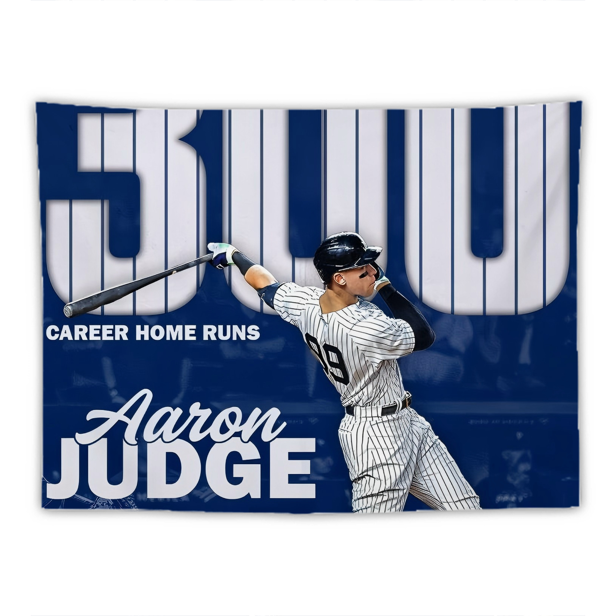 Aaron Judge 300 Home Runs Wall Tapestry For Bedroom Aesthetic – Boho Style Polyester Fabric Wall Hanging With Hooks – 60 X 90 Inch Large Size, Lightweight, Durable, Easy To Hang