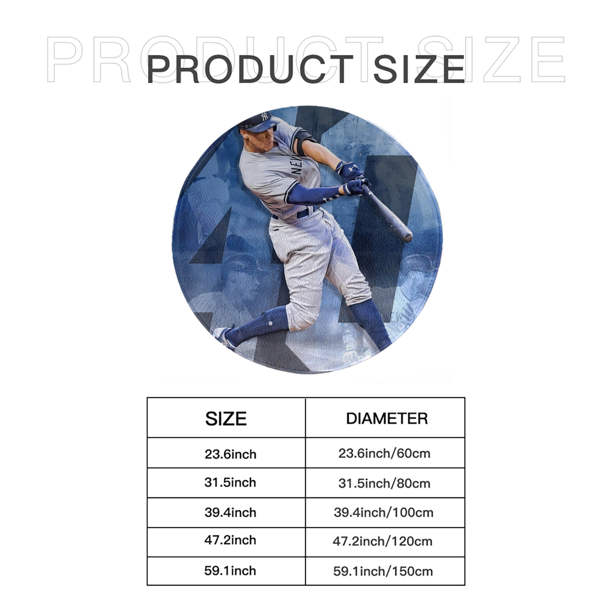 Aaron Judge 40 Home Runs 1 Round Floor Mat – Soft Flannel & High-Density Sponge Core – Non-Slip Dot Backing – Durable Stitched Edges – Quick-Dry & Breathable – Perfect For Home, Bathroom & Living Room