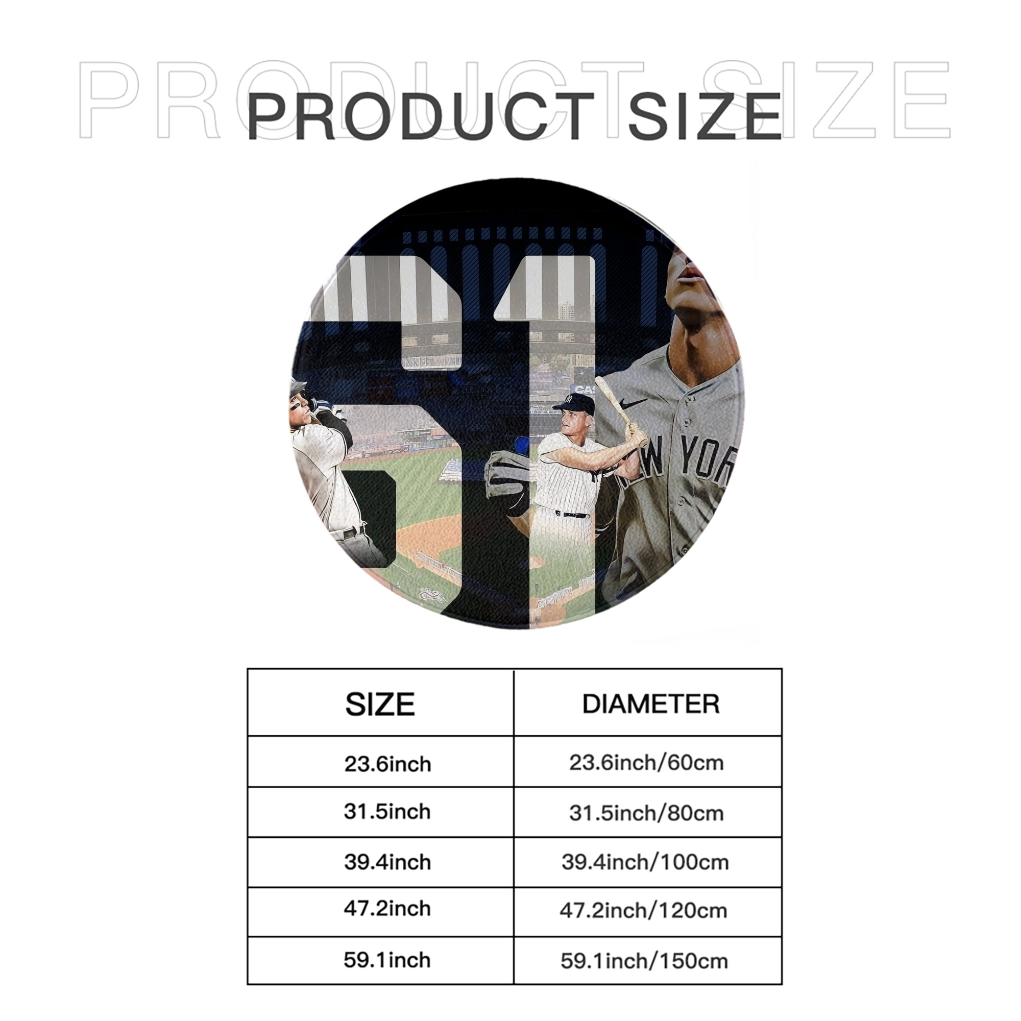 Aaron Judge 61 Home Runs 1 Round Floor Mat – Soft Flannel & High-Density Sponge Core – Non-Slip Dot Backing – Durable Stitched Edges – Quick-Dry & Breathable – Perfect For Home, Bathroom & Living Room