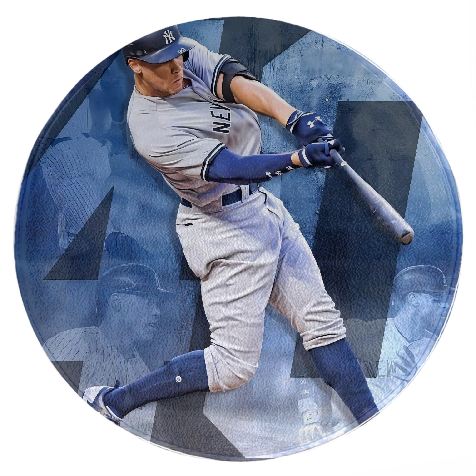 Aaron Judge 40 Home Runs 1 Round Floor Mat – Soft Flannel & High-Density Sponge Core – Non-Slip Dot Backing – Durable Stitched Edges – Quick-Dry & Breathable – Perfect For Home, Bathroom & Living Room