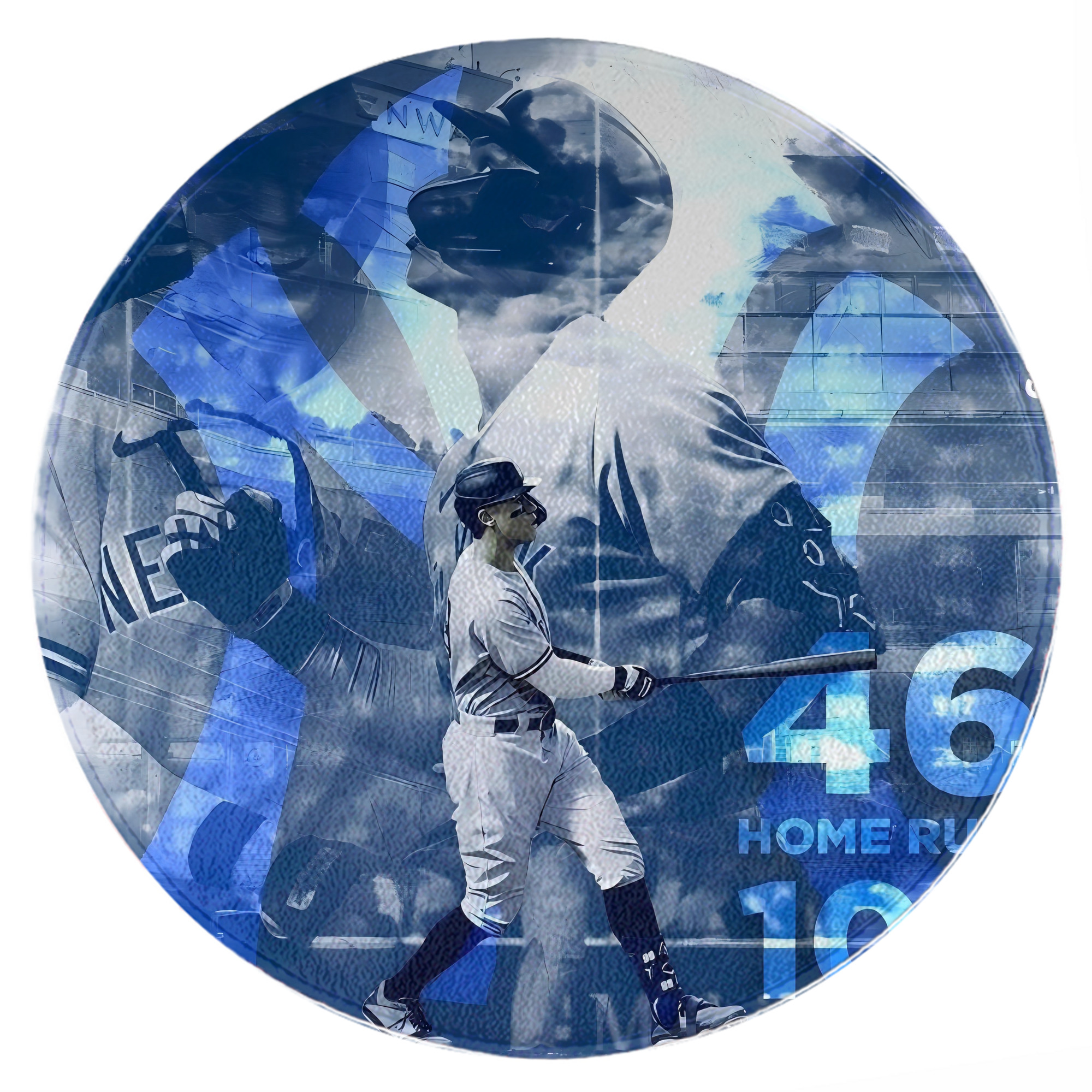 Aaron Judge 46 Home Runs Round Floor Mat – Soft Flannel & High-Density Sponge Core – Non-Slip Dot Backing – Durable Stitched Edges – Quick-Dry & Breathable – Perfect For Home, Bathroom & Living Room