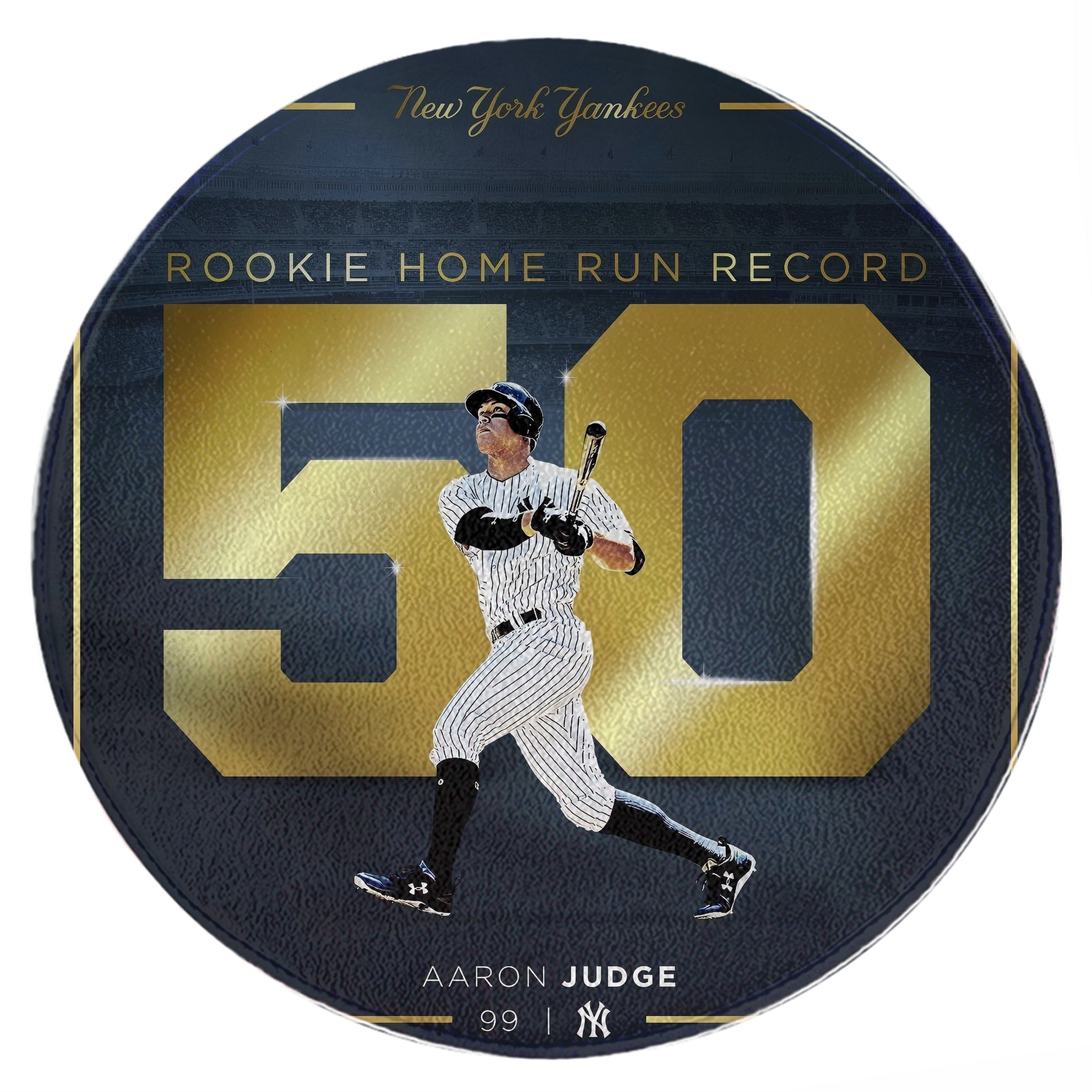 Aaron Judge 50 Home Runs 3 Round Floor Mat – Soft Flannel & High-Density Sponge Core – Non-Slip Dot Backing – Durable Stitched Edges – Quick-Dry & Breathable – Perfect For Home, Bathroom & Living Room