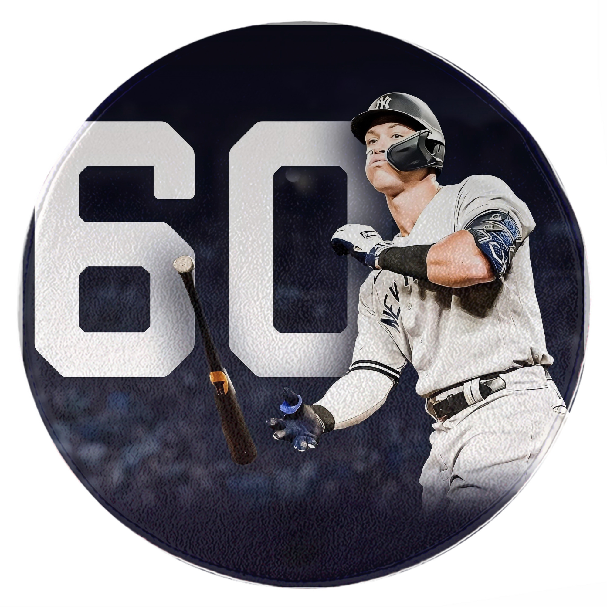 Aaron Judge 60 Home Runs 4 Round Floor Mat – Soft Flannel & High-Density Sponge Core – Non-Slip Dot Backing – Durable Stitched Edges – Quick-Dry & Breathable – Perfect For Home, Bathroom & Living Room