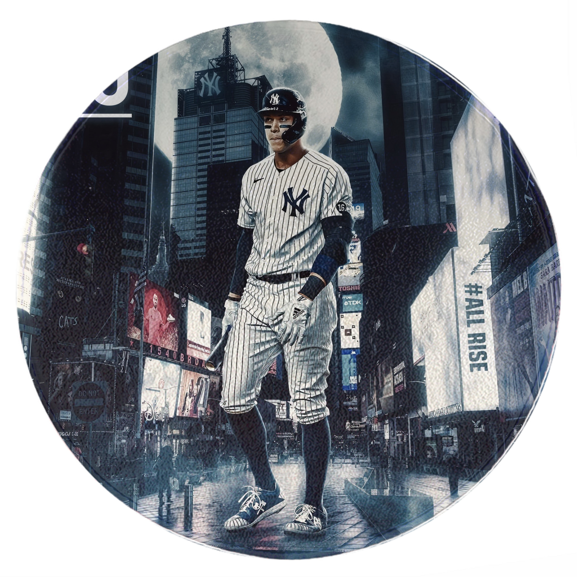 Aaron Judge 60 Home Runs 6 Round Floor Mat – Soft Flannel & High-Density Sponge Core – Non-Slip Dot Backing – Durable Stitched Edges – Quick-Dry & Breathable – Perfect For Home, Bathroom & Living Room