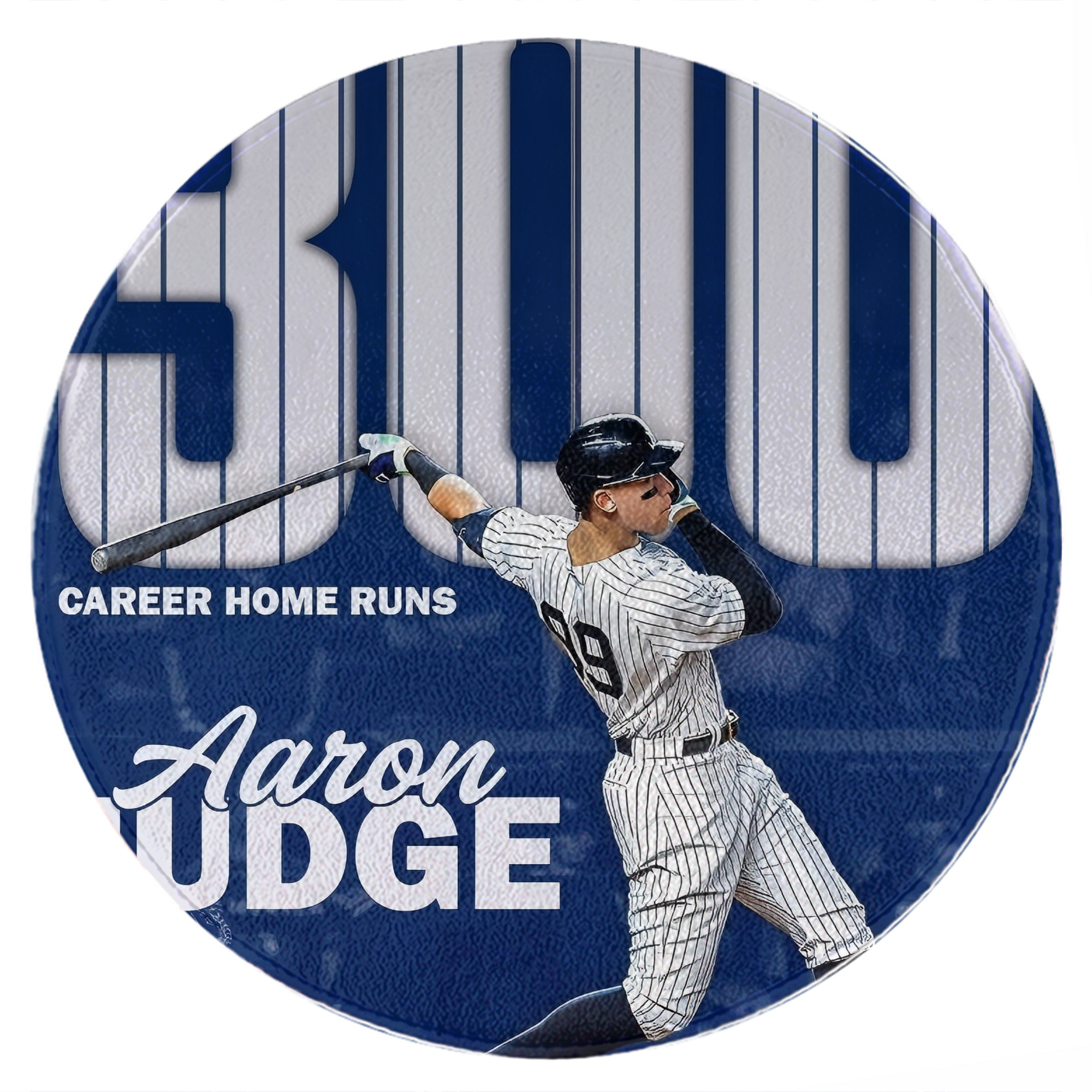 Aaron Judge 300 Home Runs Round Floor Mat – Soft Flannel & High-Density Sponge Core – Non-Slip Dot Backing – Durable Stitched Edges – Quick-Dry & Breathable – Perfect For Home, Bathroom & Living Room