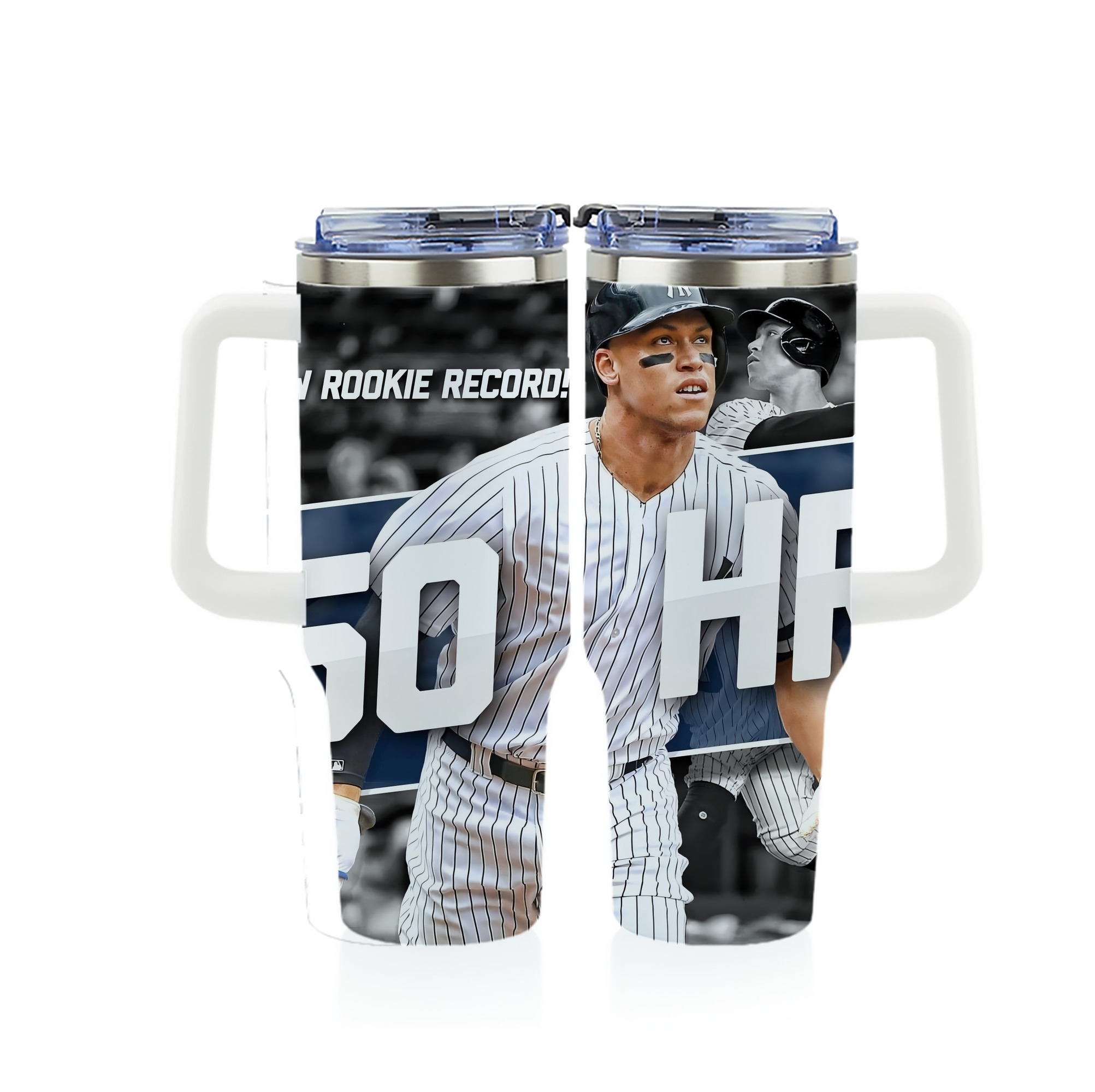 Aaron Judge 50 Home Runs 2 40oz Full Wrap Car Tumbler – Durable Stainless Steel Travel Mug With Vibrant UV Print – Double Wall Insulated, Fits Most Car Cup Holders