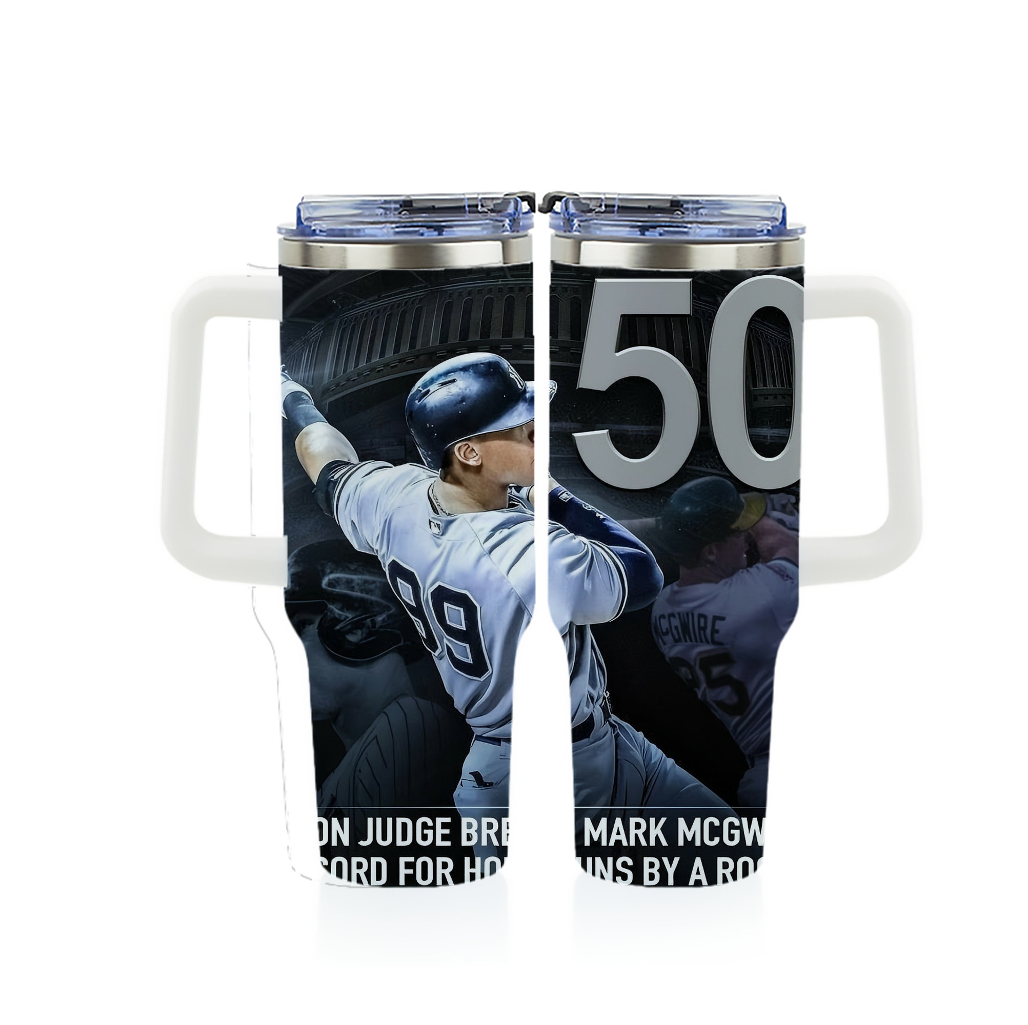 Aaron Judge 50 Home Runs 6 40oz Full Wrap Car Tumbler – Durable Stainless Steel Travel Mug With Vibrant UV Print – Double Wall Insulated, Fits Most Car Cup Holders