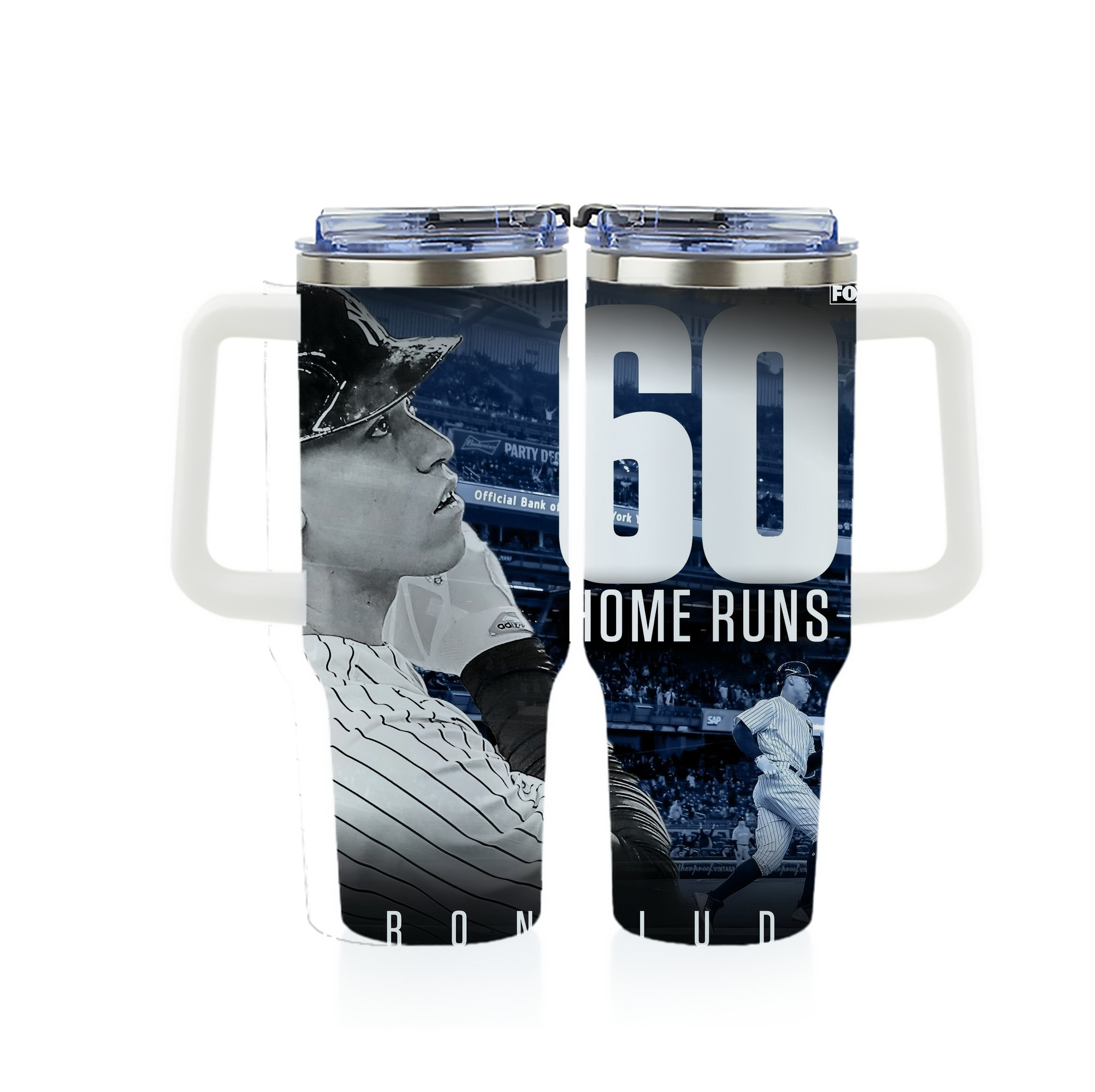 Aaron Judge 60 Home Runs 1 40oz Full Wrap Car Tumbler – Durable Stainless Steel Travel Mug With Vibrant UV Print – Double Wall Insulated, Fits Most Car Cup Holders