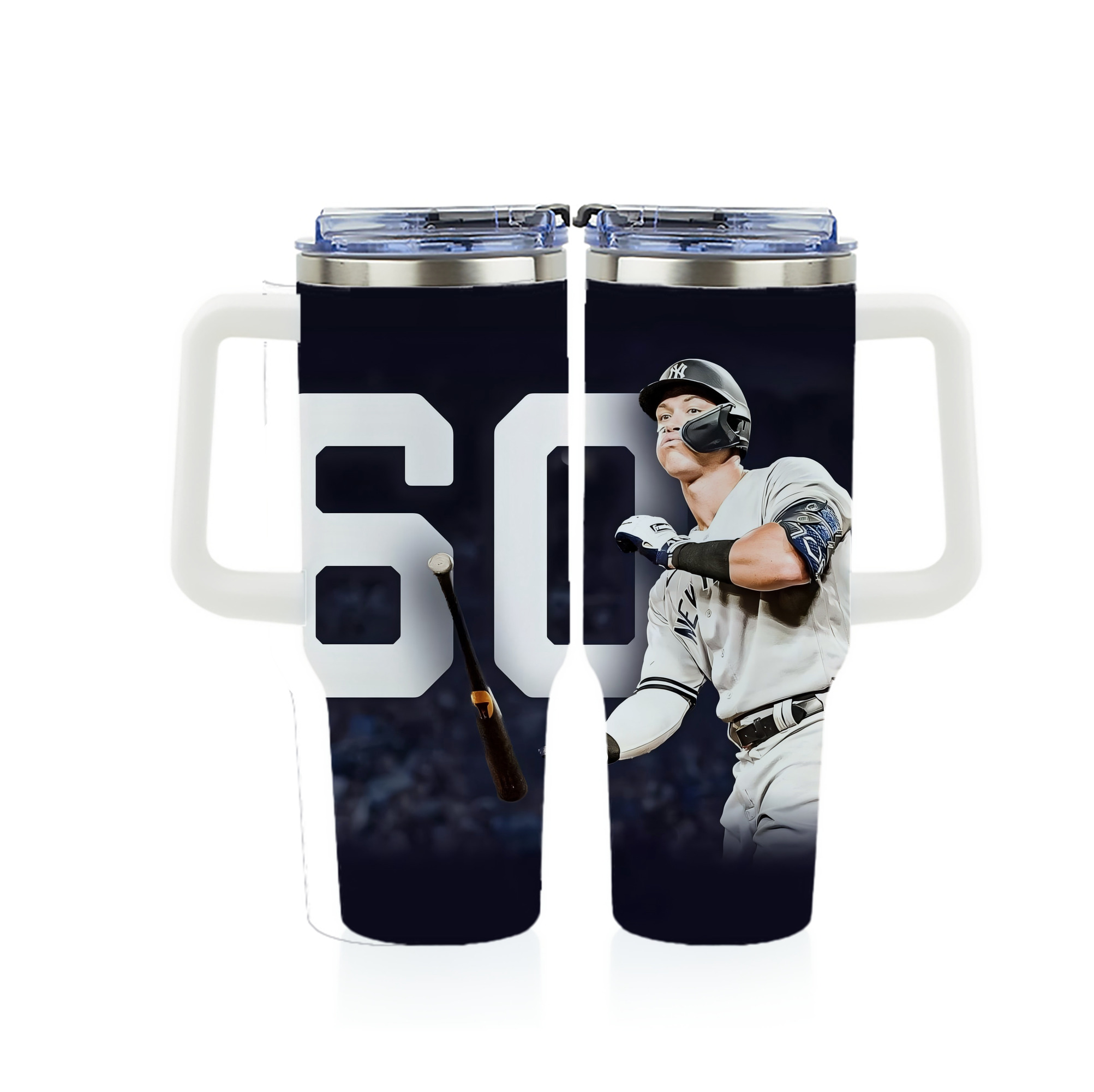 Aaron Judge 60 Home Runs 4 40oz Full Wrap Car Tumbler – Durable Stainless Steel Travel Mug With Vibrant UV Print – Double Wall Insulated, Fits Most Car Cup Holders