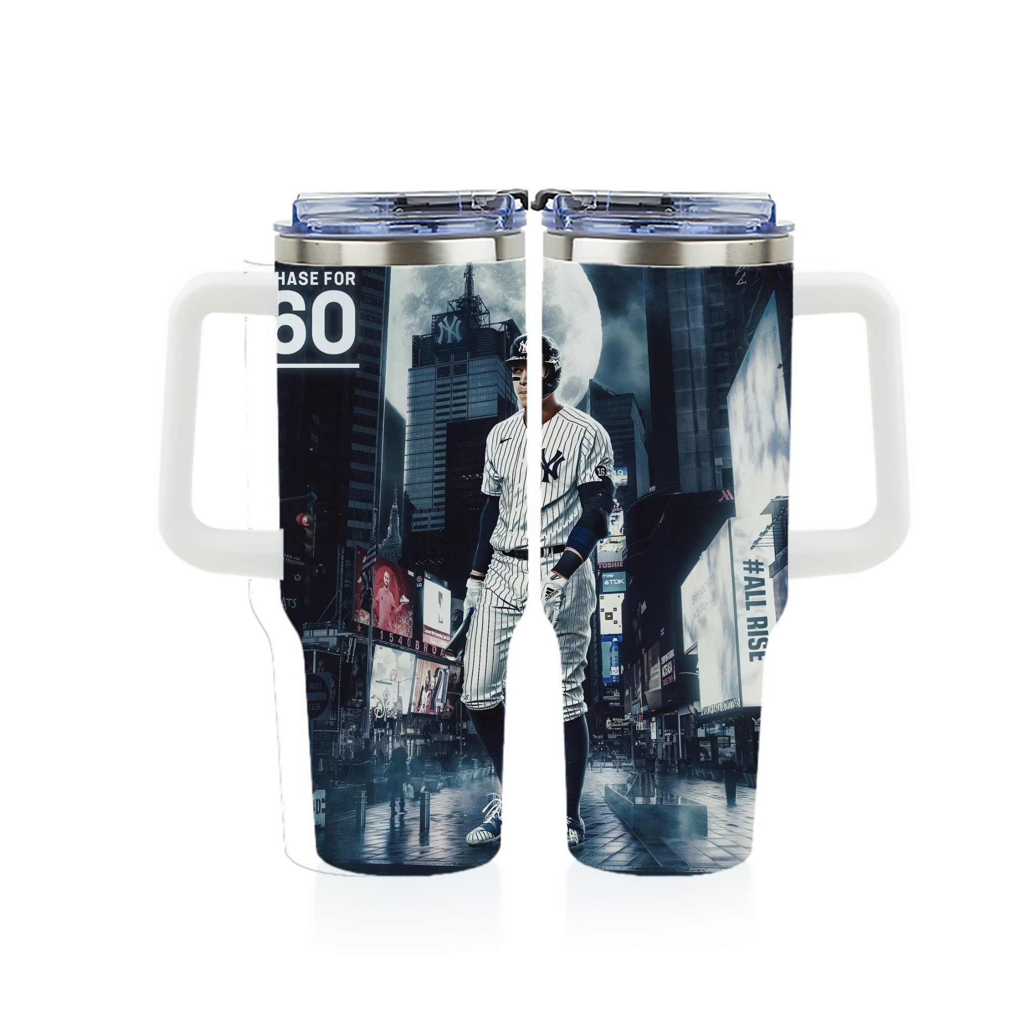 Aaron Judge 60 Home Runs 6 40oz Full Wrap Car Tumbler – Durable Stainless Steel Travel Mug With Vibrant UV Print – Double Wall Insulated, Fits Most Car Cup Holders