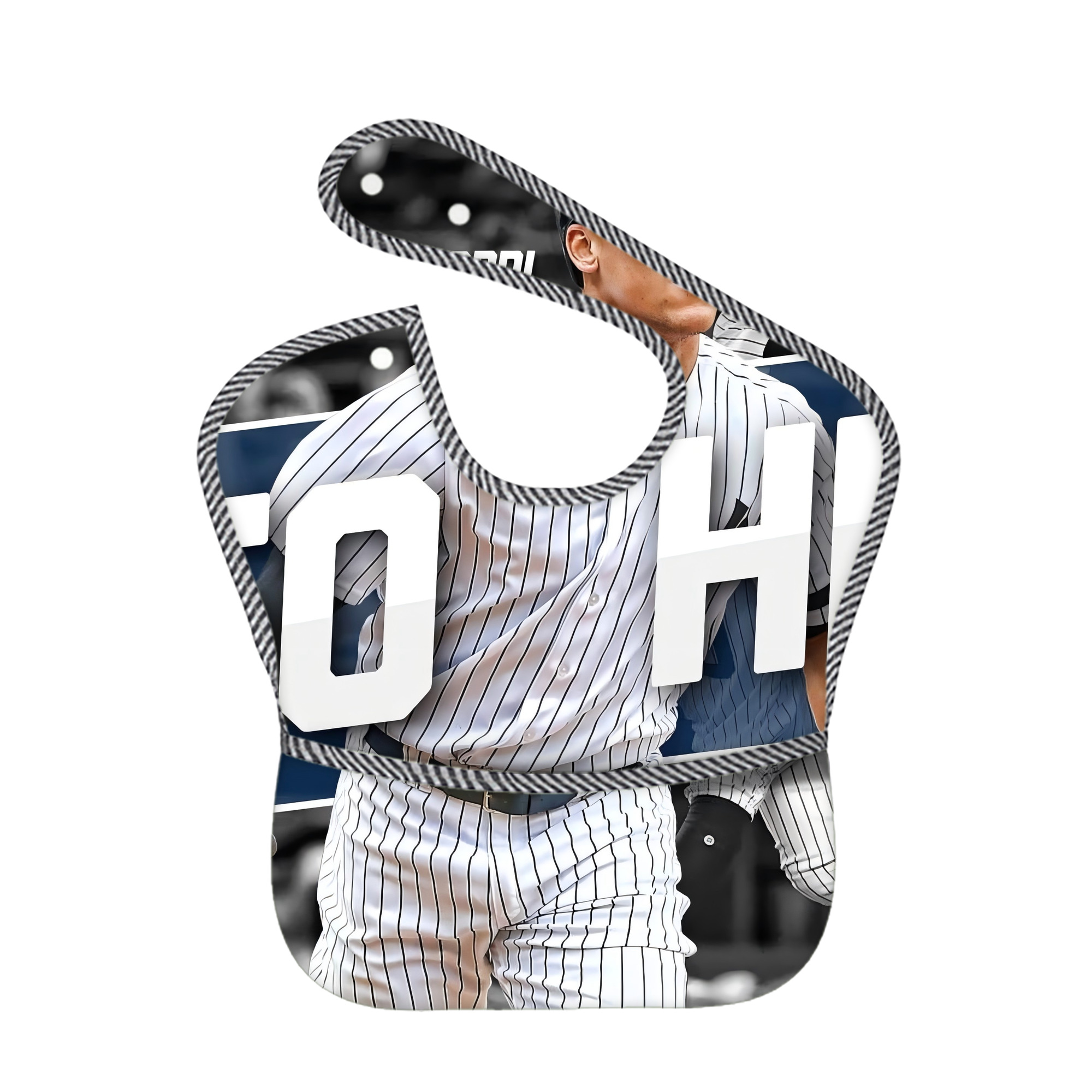 Aaron Judge 50 Home Runs 2 Adjustable Waterproof Toddler Bib – Full-Print Durable Polyester – Foldable Crumb Pocket – Easy Snap Closure – Soft