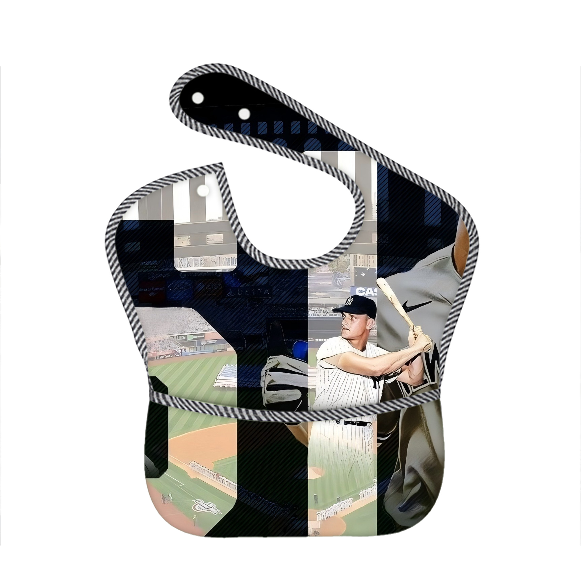 Aaron Judge 61 Home Runs 1 Adjustable Waterproof Toddler Bib – Full-Print Durable Polyester – Foldable Crumb Pocket – Easy Snap Closure – Soft