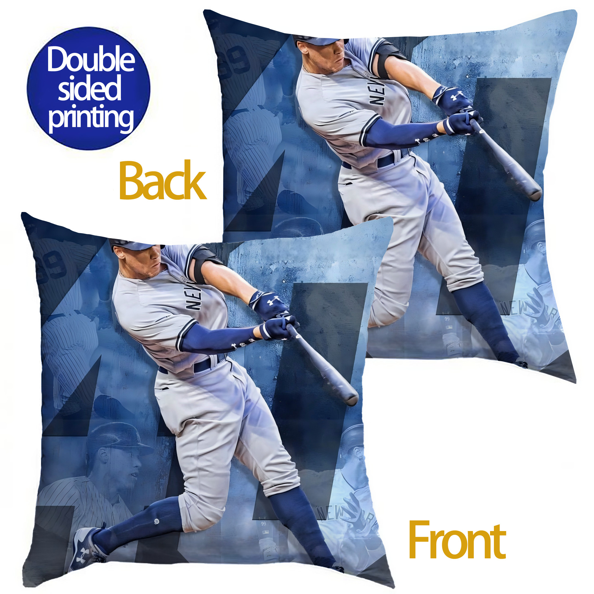 Aaron Judge 40 Home Runs 1 Soft Polyester Pillow Cover With Insert – Double-Sided Design, Invisible Zipper, Durable & Breathable – Easy Care Cushion Set