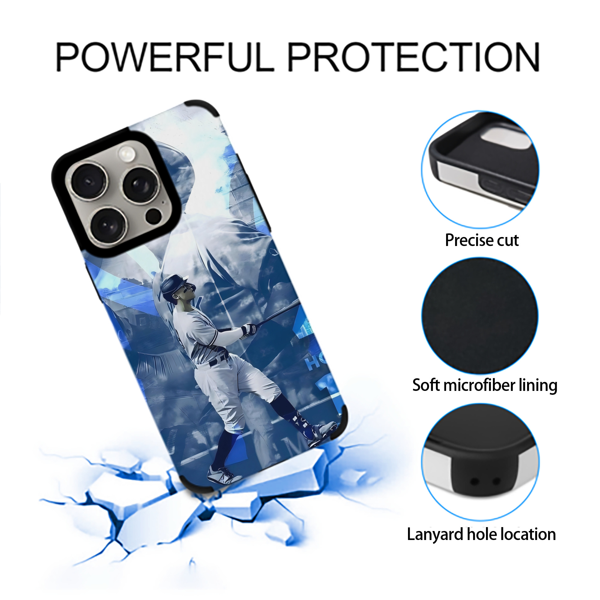 Aaron Judge 46 Home Runs IPhone 15 Pro Max PU Leather Case – Soft Lining, 360° Protection – Precise Fit, 3D Buttons, Easy Charging – Anti-Yellowing, Easy To Clean