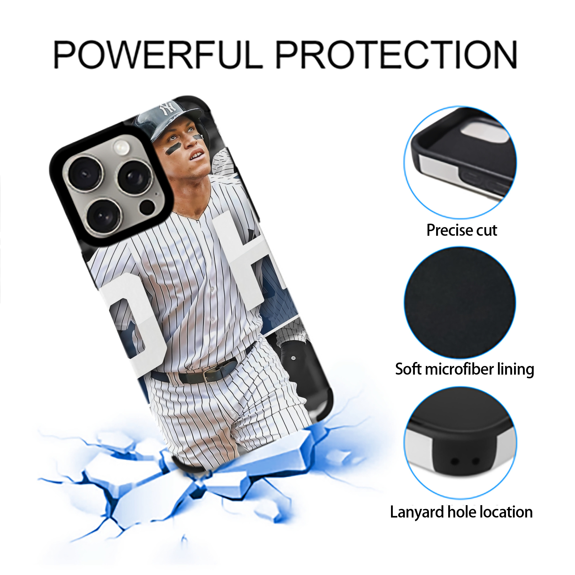 Aaron Judge 50 Home Runs 2 IPhone 15 Pro Max PU Leather Case – Soft Lining, 360° Protection – Precise Fit, 3D Buttons, Easy Charging – Anti-Yellowing, Easy To Clean