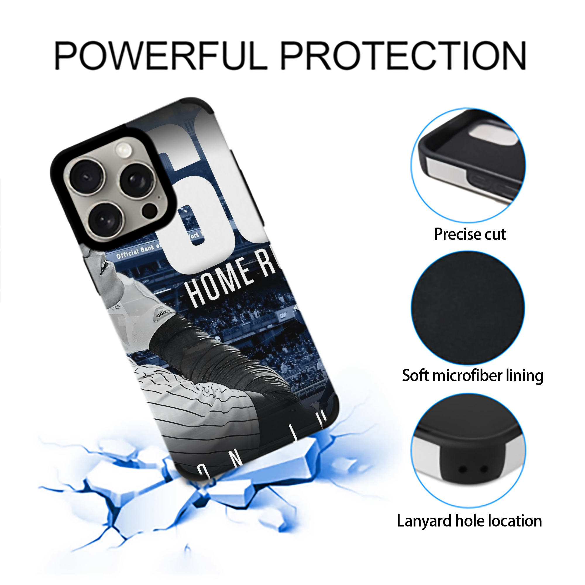 Aaron Judge 60 Home Runs 1 IPhone 15 Pro Max PU Leather Case – Soft Lining, 360° Protection – Precise Fit, 3D Buttons, Easy Charging – Anti-Yellowing, Easy To Clean