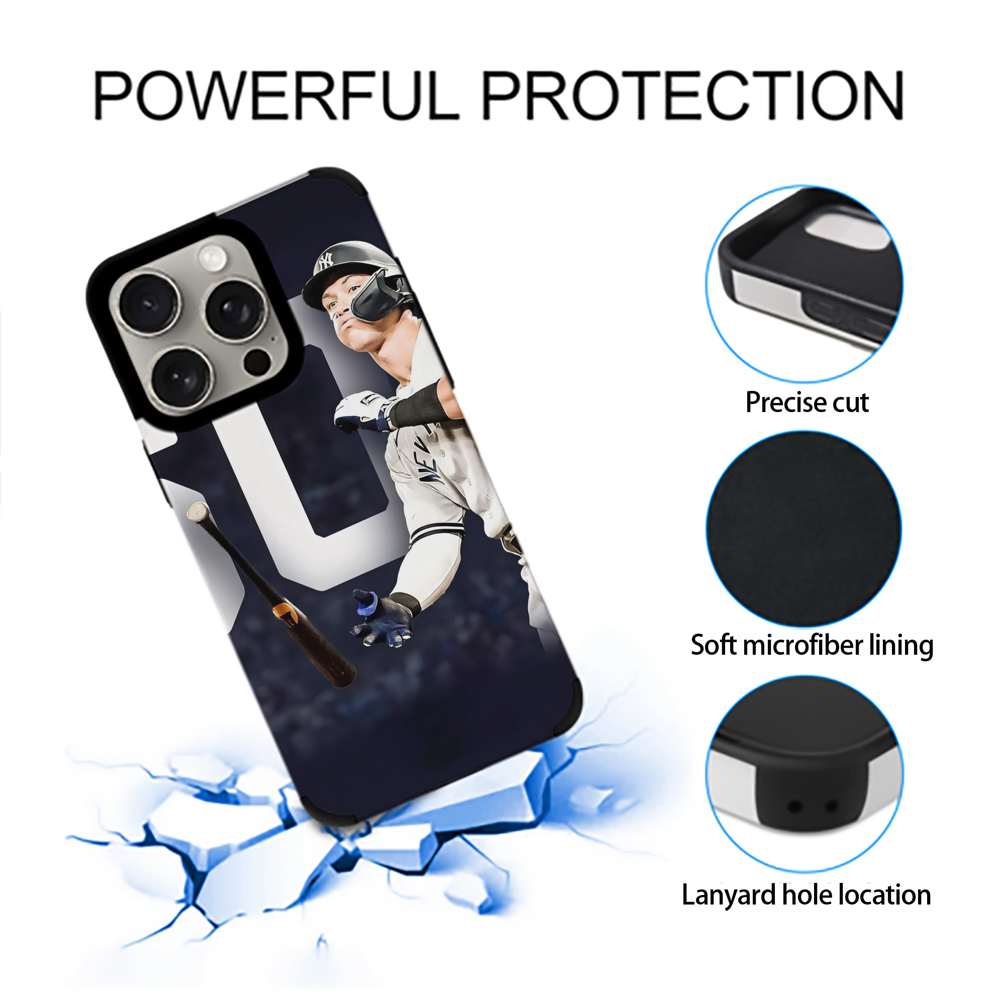 Aaron Judge 60 Home Runs 4 IPhone 15 Pro Max PU Leather Case – Soft Lining, 360° Protection – Precise Fit, 3D Buttons, Easy Charging – Anti-Yellowing, Easy To Clean