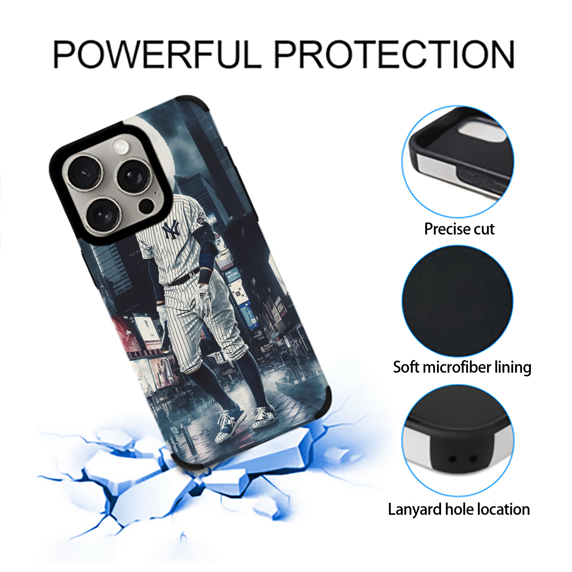 Aaron Judge 60 Home Runs 6 IPhone 15 Pro Max PU Leather Case – Soft Lining, 360° Protection – Precise Fit, 3D Buttons, Easy Charging – Anti-Yellowing, Easy To Clean