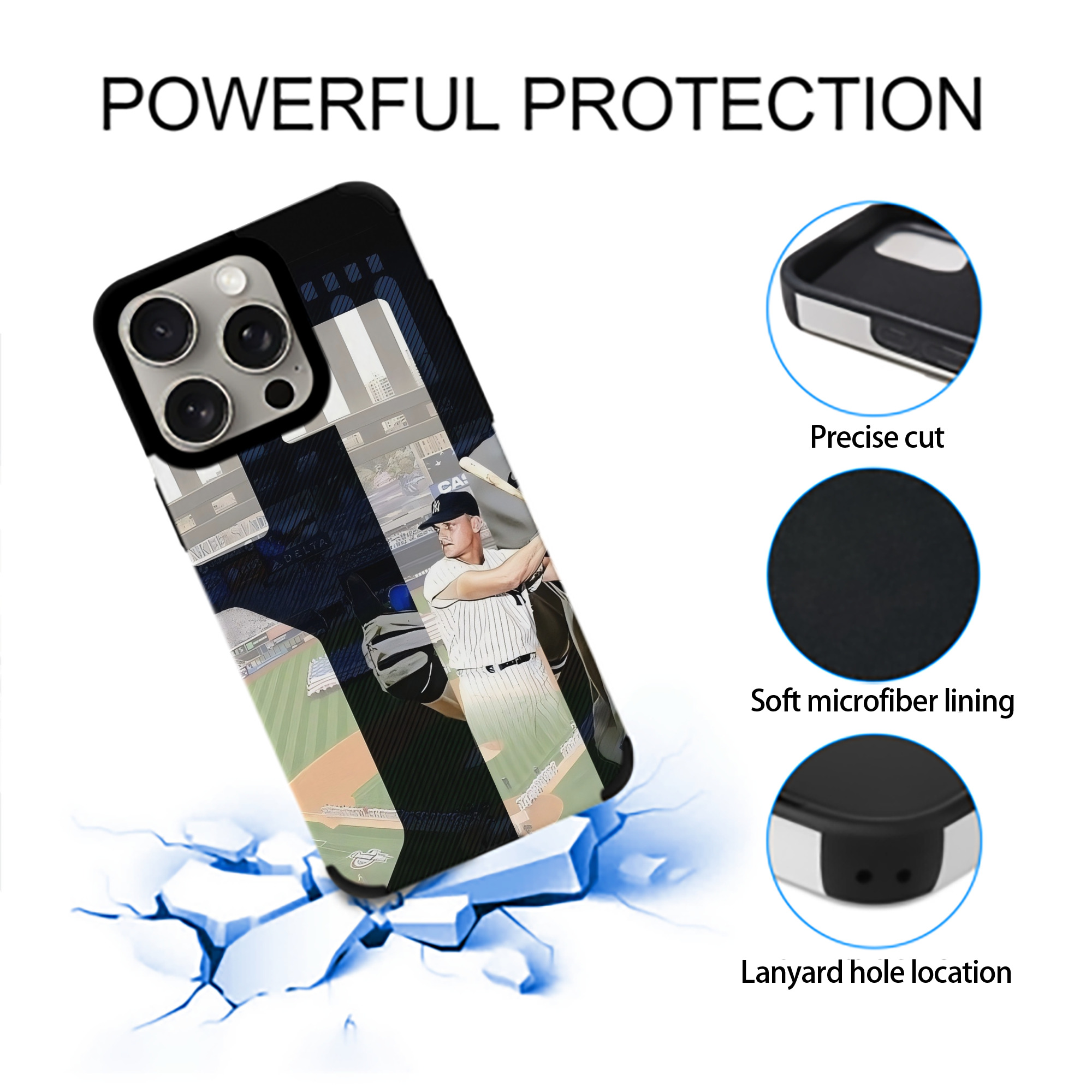 Aaron Judge 61 Home Runs 1 IPhone 15 Pro Max PU Leather Case – Soft Lining, 360° Protection – Precise Fit, 3D Buttons, Easy Charging – Anti-Yellowing, Easy To Clean