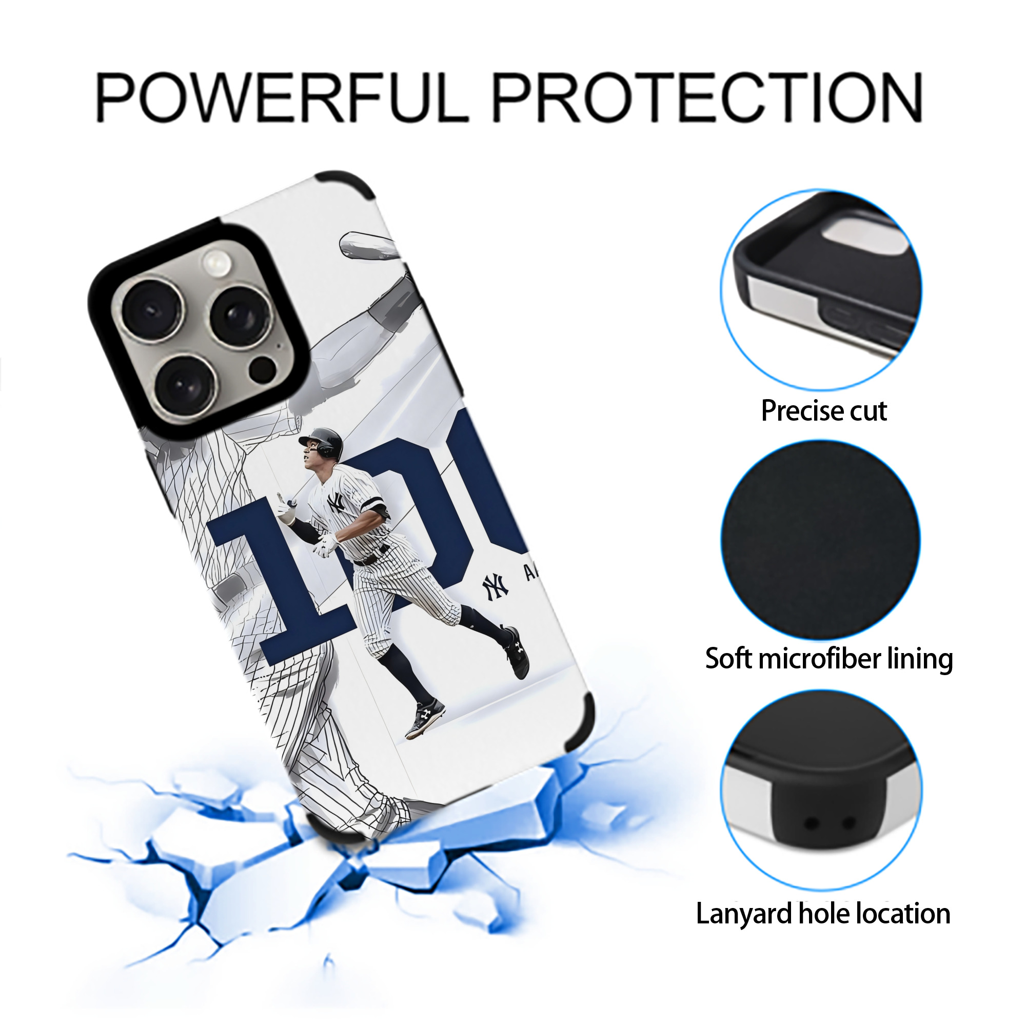 Aaron Judge 100 Home Runs IPhone 15 Pro Max PU Leather Case – Soft Lining, 360° Protection – Precise Fit, 3D Buttons, Easy Charging – Anti-Yellowing, Easy To Clean