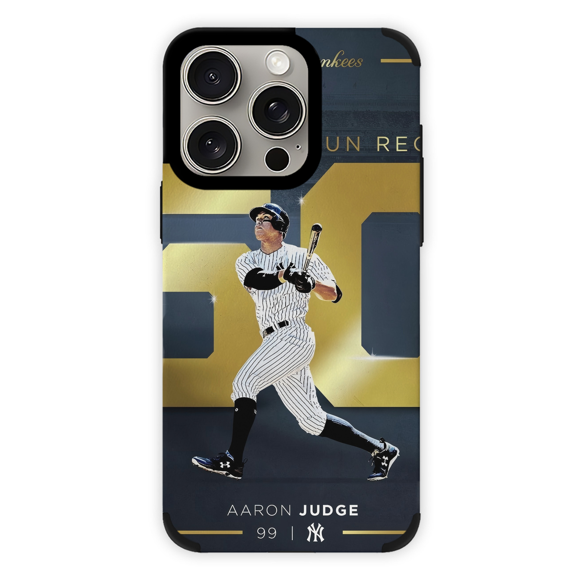 Aaron Judge 50 Home Runs 3 IPhone 15 Pro Max PU Leather Case – Soft Lining, 360° Protection – Precise Fit, 3D Buttons, Easy Charging – Anti-Yellowing, Easy To Clean