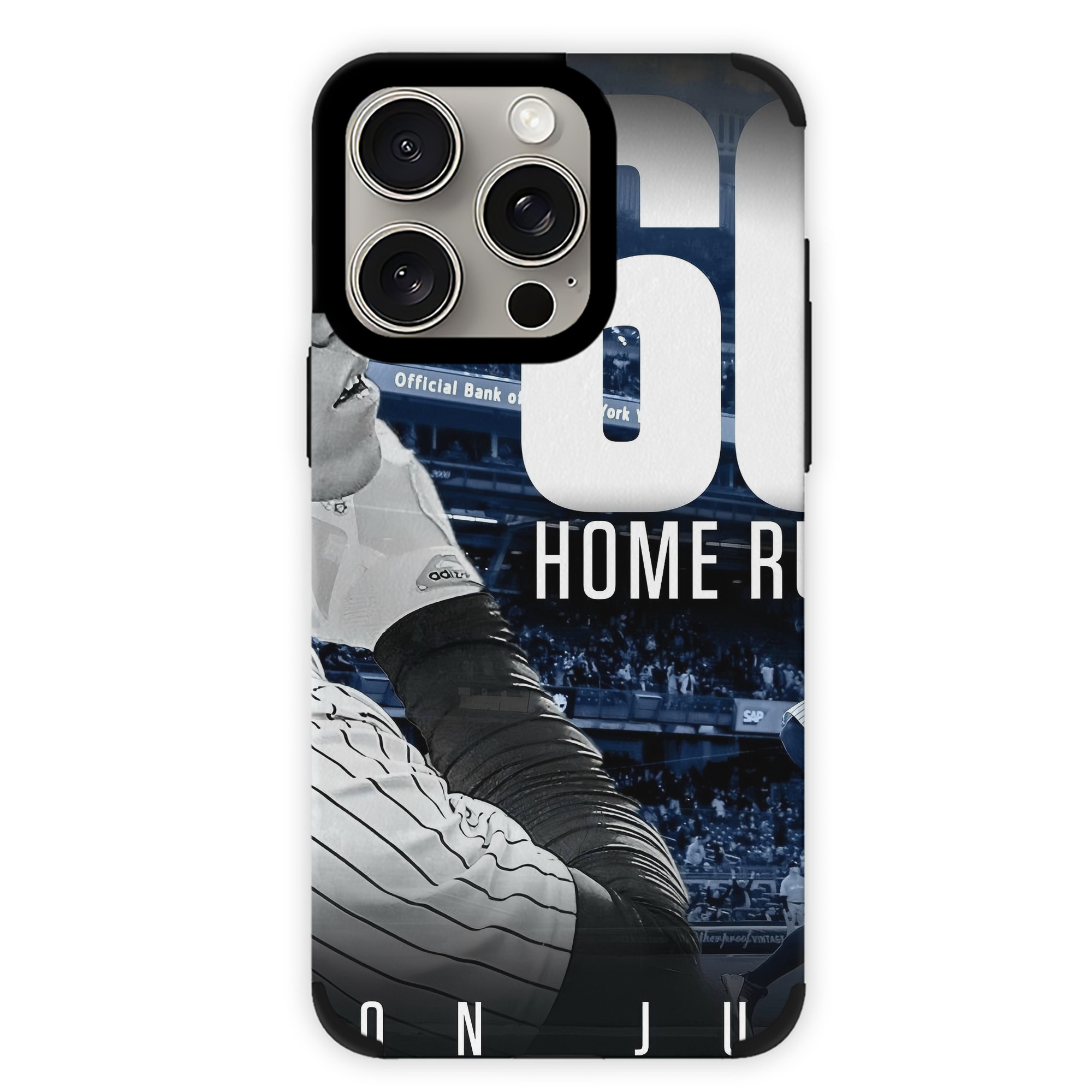 Aaron Judge 60 Home Runs 1 IPhone 15 Pro Max PU Leather Case – Soft Lining, 360° Protection – Precise Fit, 3D Buttons, Easy Charging – Anti-Yellowing, Easy To Clean