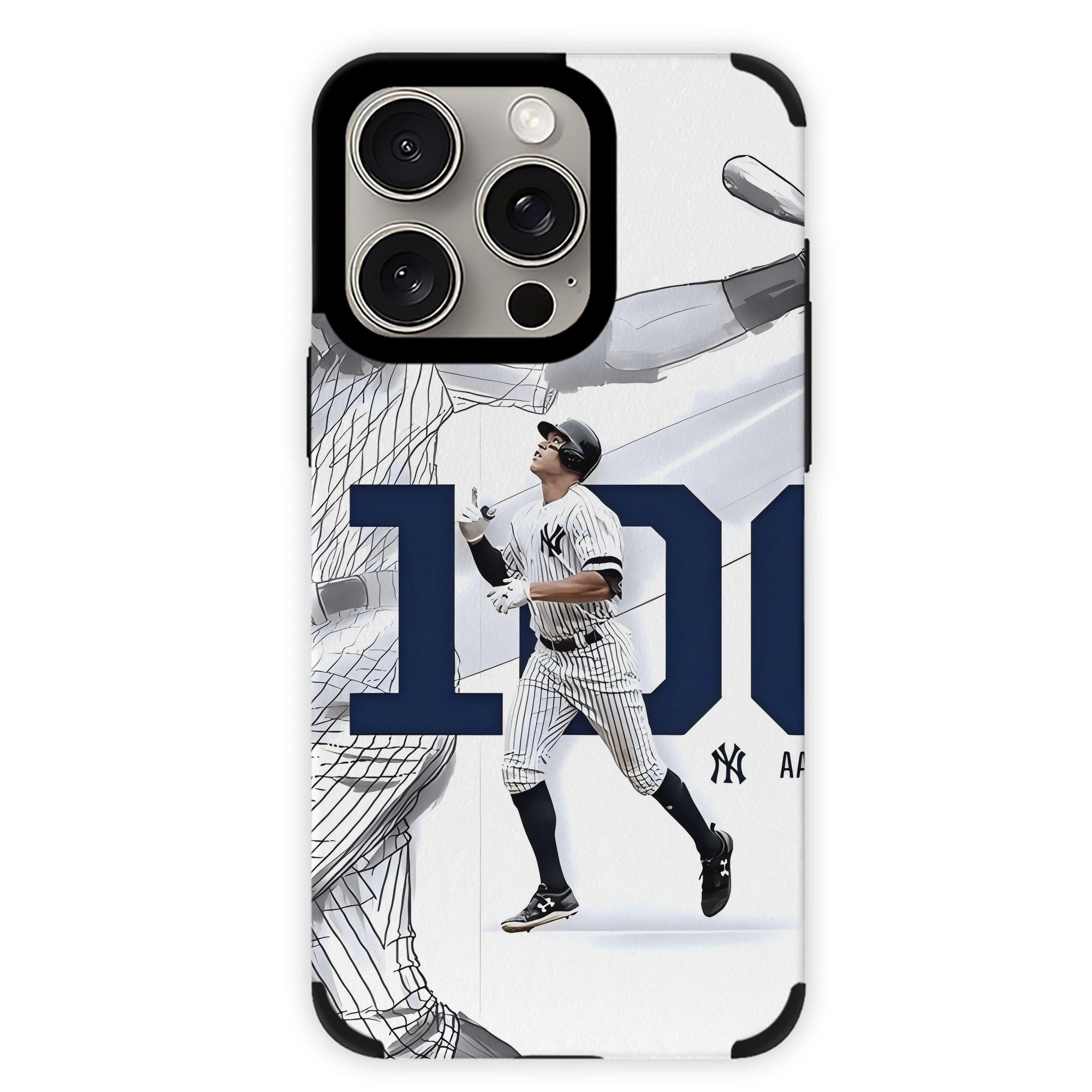 Aaron Judge 100 Home Runs IPhone 15 Pro Max PU Leather Case – Soft Lining, 360° Protection – Precise Fit, 3D Buttons, Easy Charging – Anti-Yellowing, Easy To Clean