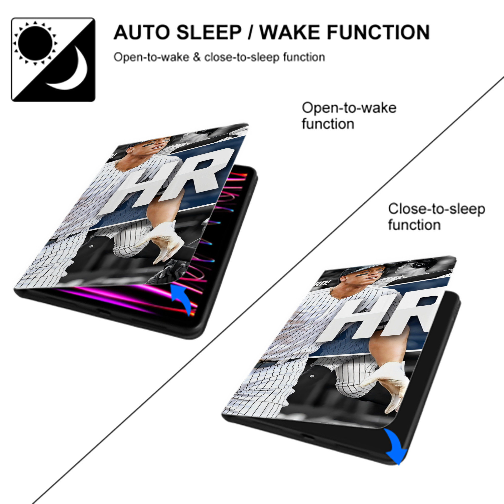 Aaron Judge 50 Home Runs 2 IPad Case Without Pencil Slot – Book-Style Cover With PU Leather & TPU – Slim, Durable, Scratch-Resistant, Full Protection & Easy Access