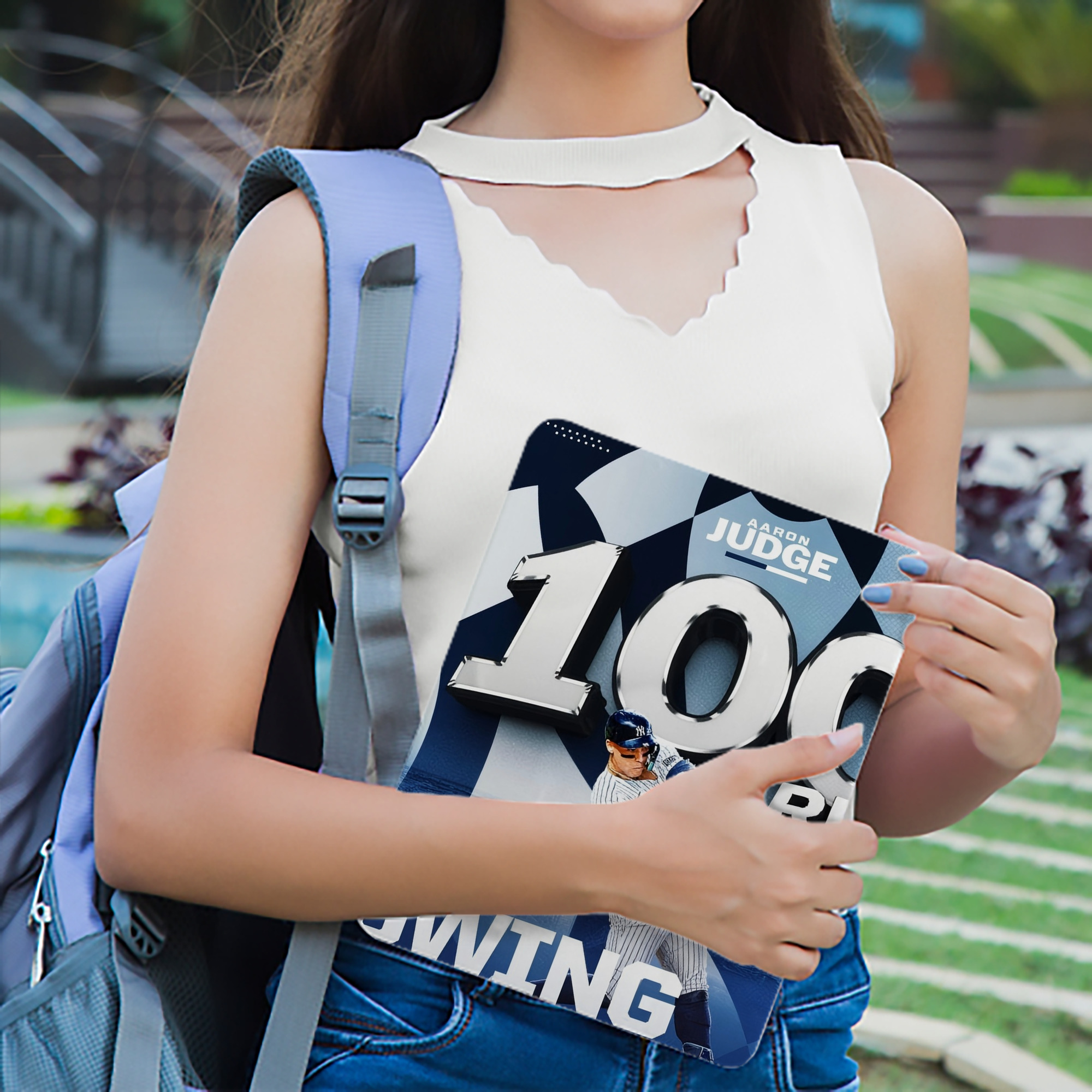 Aaron Judge First to 40 Home Runs In One Swing IPad Case Without Pencil Slot – Book-Style Cover With PU Leather & TPU – Slim, Durable, Scratch-Resistant, Full Protection & Easy Access